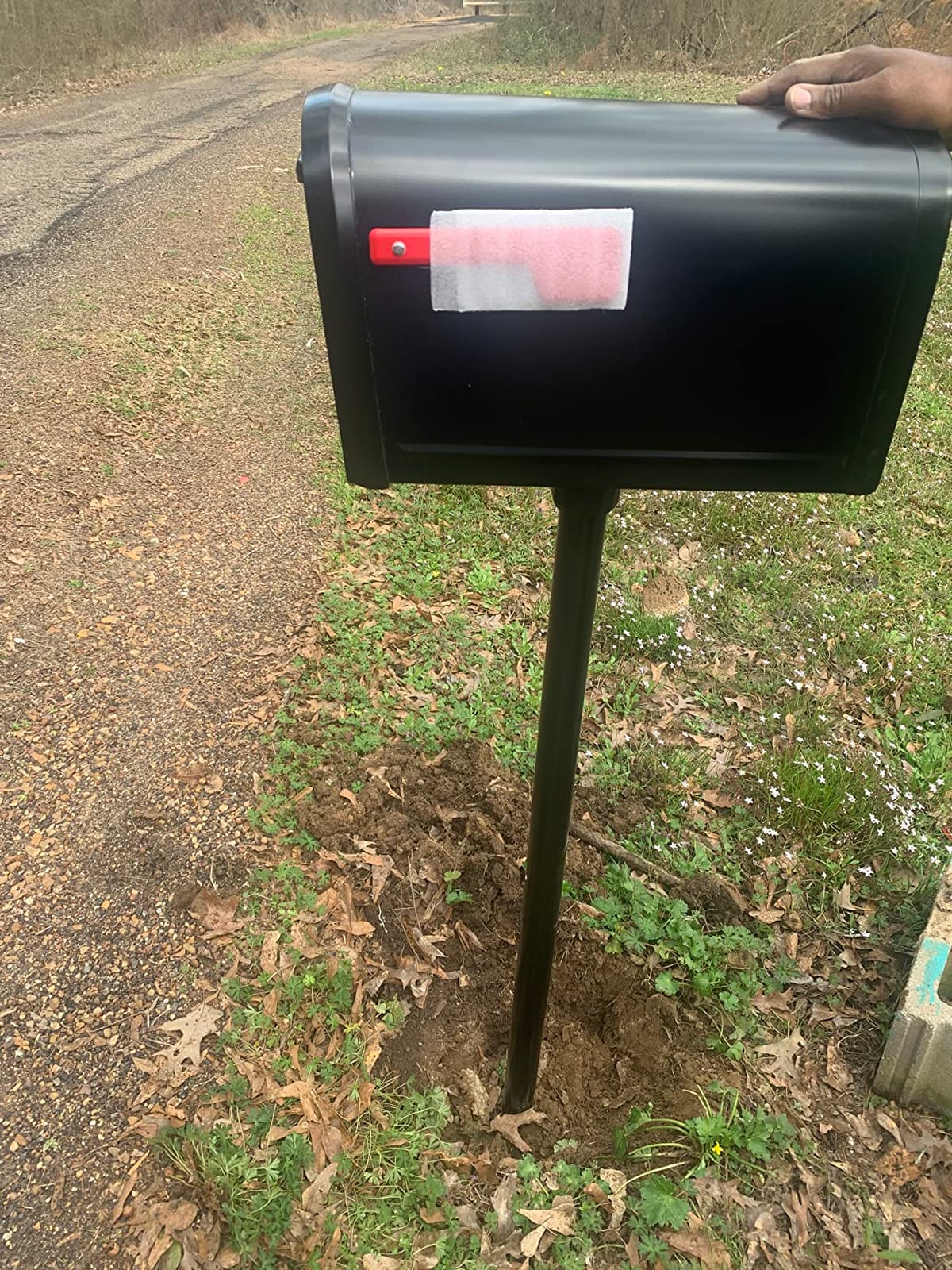 Architectural Mailboxes Coolidge Galvanized Steel Mailbox Post, Compatibility Code F, 7511B-10, Black | Heavy-duty post with weather-resistant outdoor build. customer photo 1