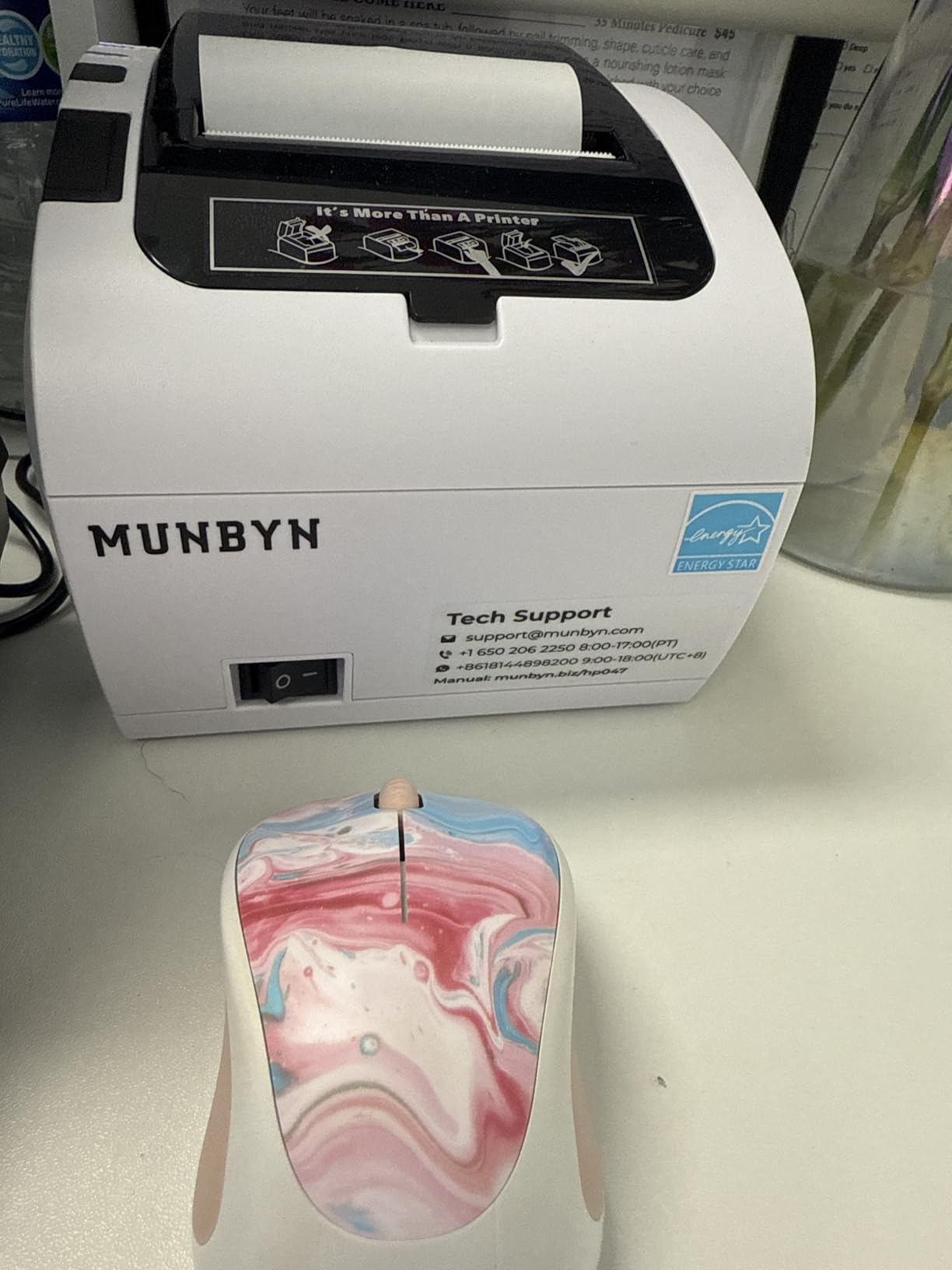 MUNBYN POS Printer, Receipt Printer USB Ethernet 80MM Thermal Printer P047, Black Supermarket POS Kitchen Printer with Auto Cutter Support Cash Drawer ESC/POS Windows System customer photo 2