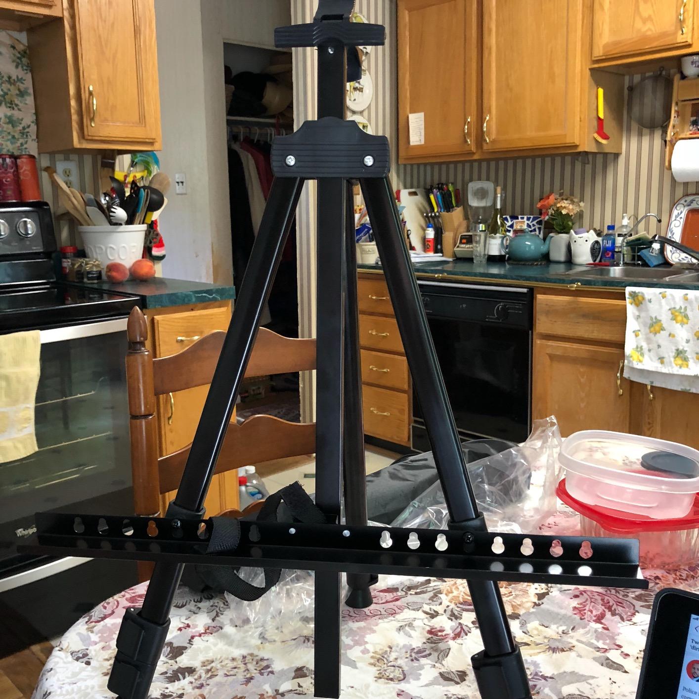 T-Sign 17 to 66 Inch Heavy Duty Easel Stand - Adjustable Metal Tripod Art Easel for Painting and Display, Portable Canvas Stand with Carrying Bag for Artists, Tabletop and Outdoor Use (Black, 1 Pack) customer photo 1