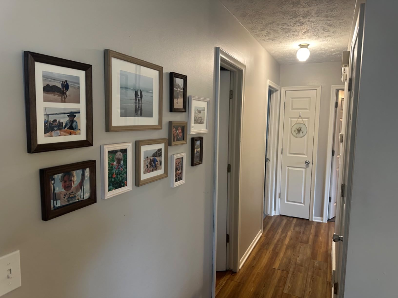 Kate and Laurel Bordeaux Gallery Wall Kit, Set of 10 with Assorted Size Frames in 3 Different Finishes - White Wash, Charcoal Gray, and Rustic Gray customer photo 2