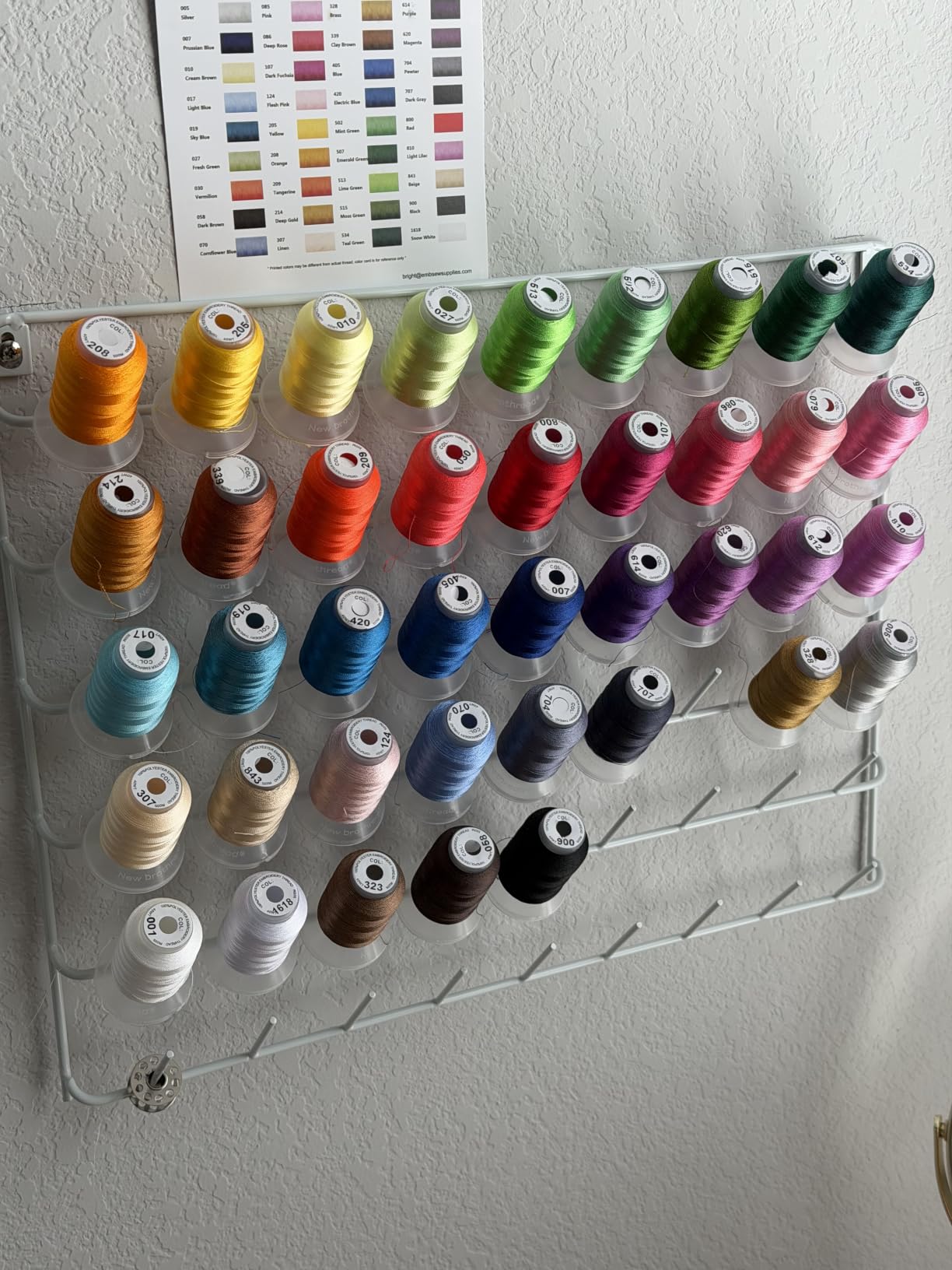 New brothread 40 Colors Polyester Embroidery Machine Thread Kit | Colors Compatible with Brother, 40WT, 500M/550Y spool, Compatible with Brother Babylock Janome Singer Pfaff Bernina Machines customer photo 1