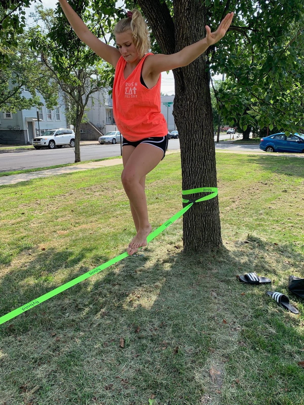Flybold 57ft Slackline Kit - Slack Lines for Backyard for Kids and Adults with Tree Protectors, Carry Bag and Ratchet - Ninja Slackline Obstacle Course and Balance Rope for Core Strength Training customer photo 1