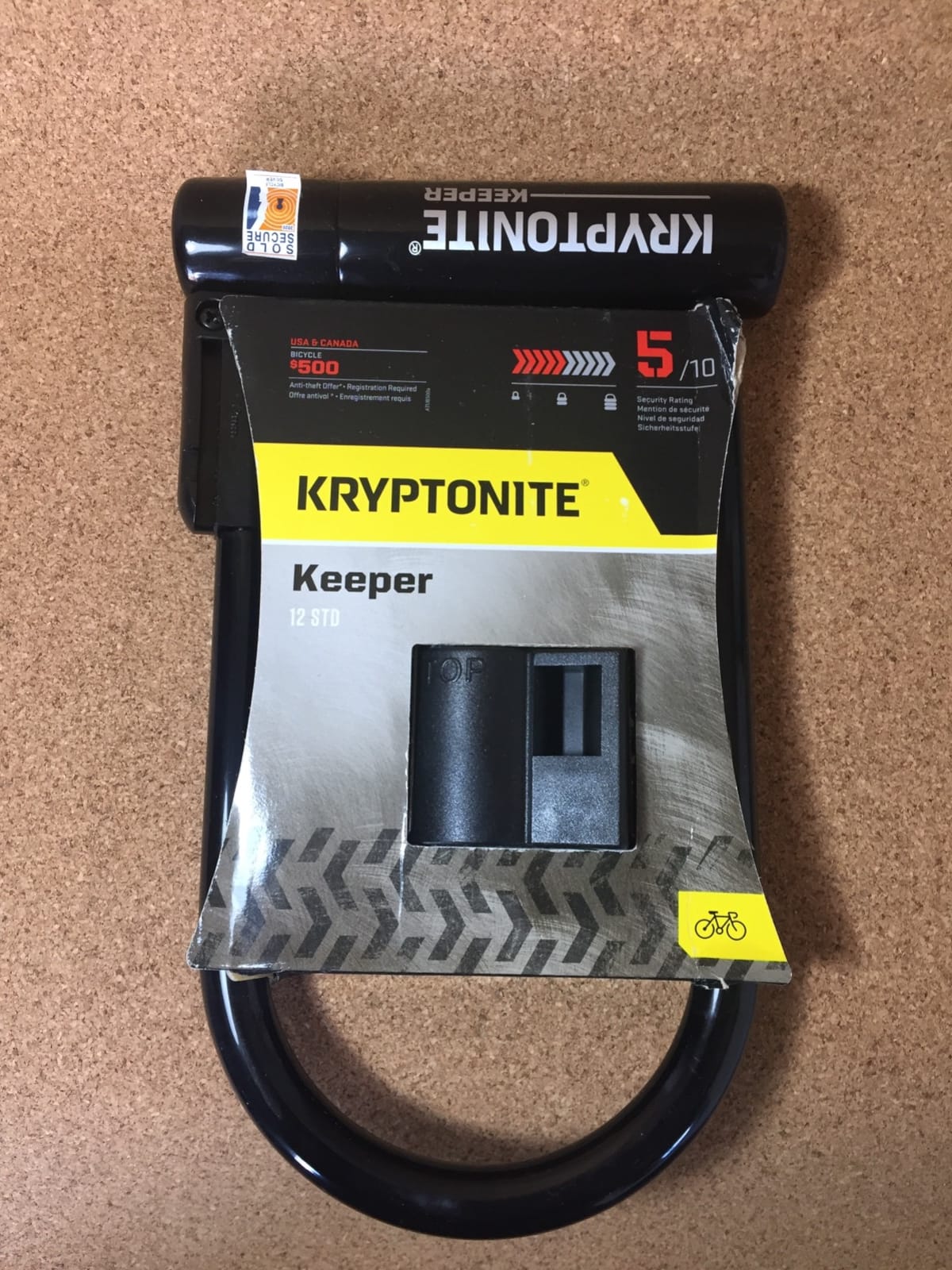 Kryptonite Keeper Standard Bike U-Lock, 12mm Hardened Steel Bicycle Lock | Heavy Duty Anti-Theft Shackle, Sold Secure Silver Rating, Includes Mounting Bracket and 2 Stainless Steel Ergonomic Keys customer photo 1