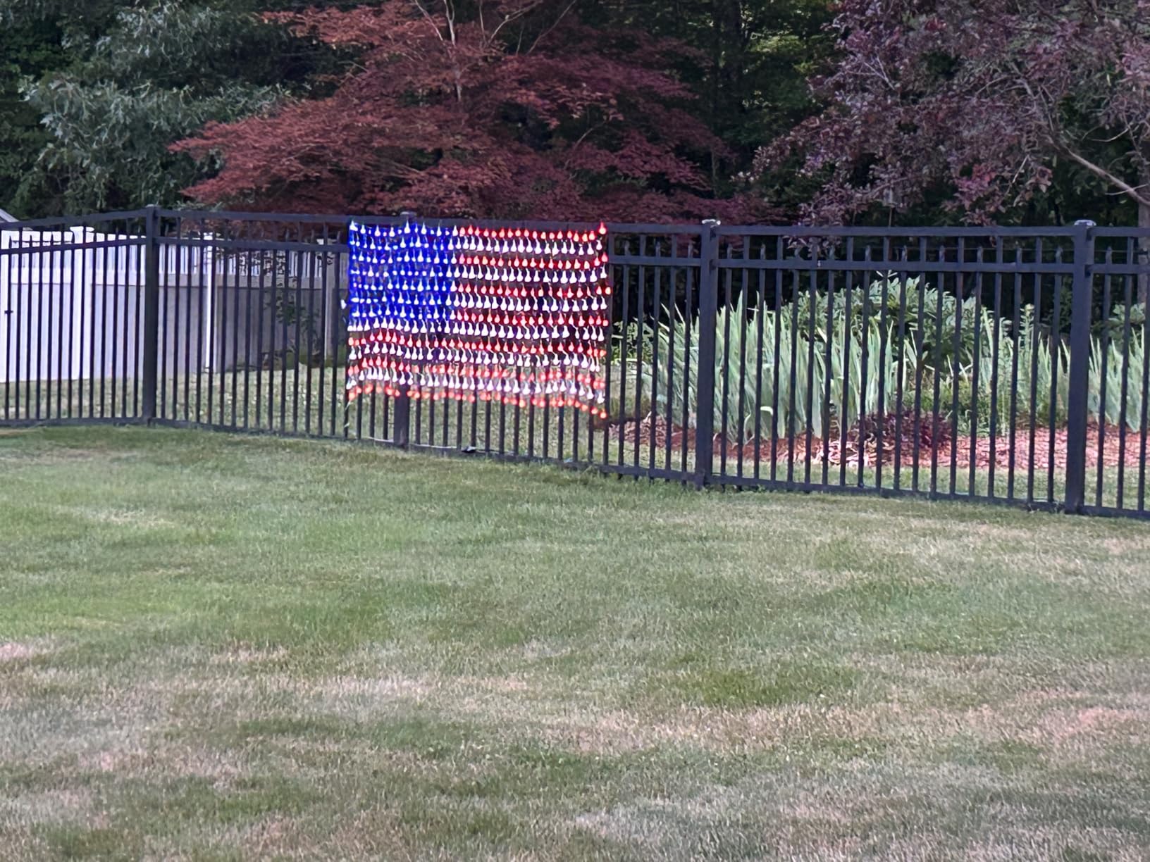 HYH American Flag LED Lights, 420 LEDs Net Light Up Flag Outdoor Waterproof | USA Super Bright Flags Light for 4th of July, Memorial Day, Independence Day, Garden Yard Holiday Party Christmas Decoration customer photo 1