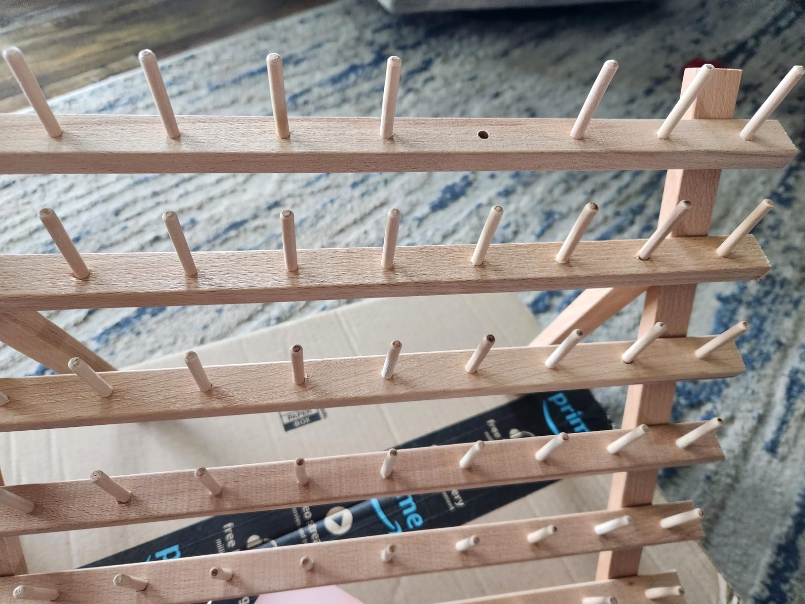 Dritz Wooden Thread Rack - Holds 60 Spools - Wall-Mount or Free-Standing with Pull-Out Legs customer photo 1