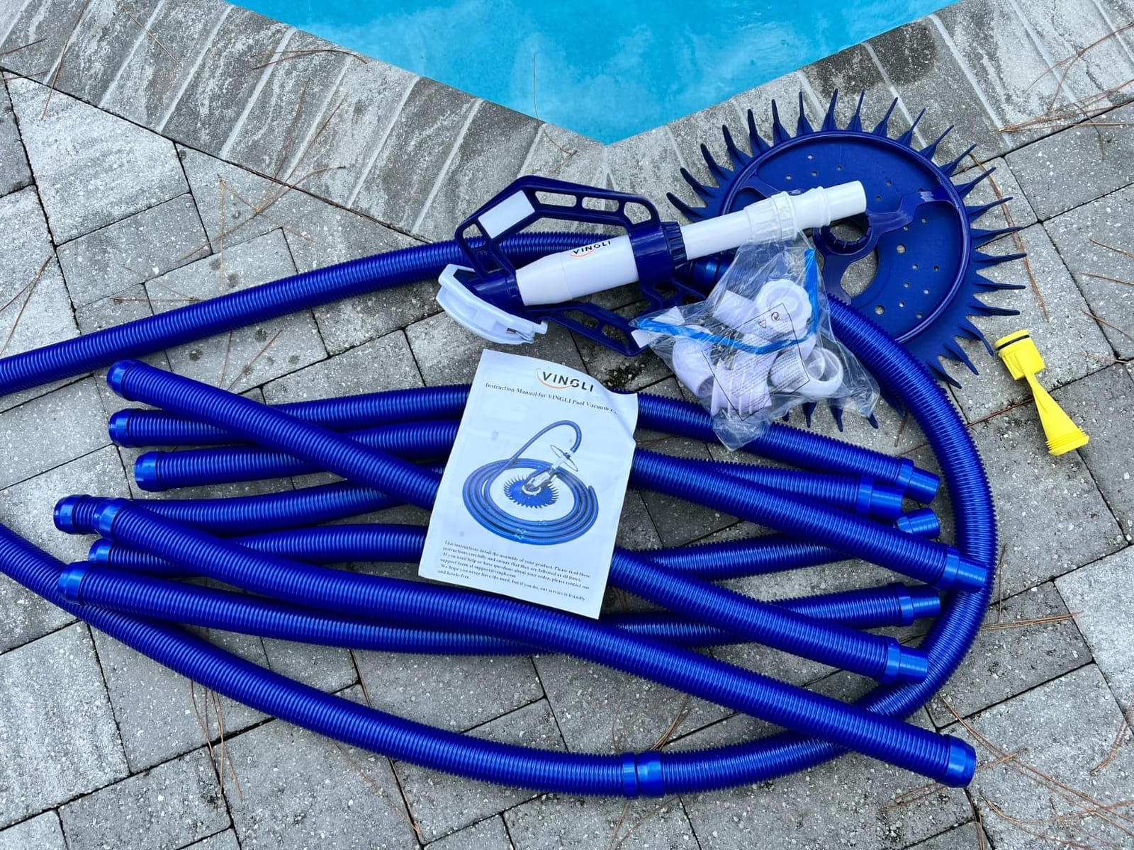 VINGLI Suction Pool Cleaner, Automatic Wall-Climbing Vacuum - Navy Blue customer photo 2