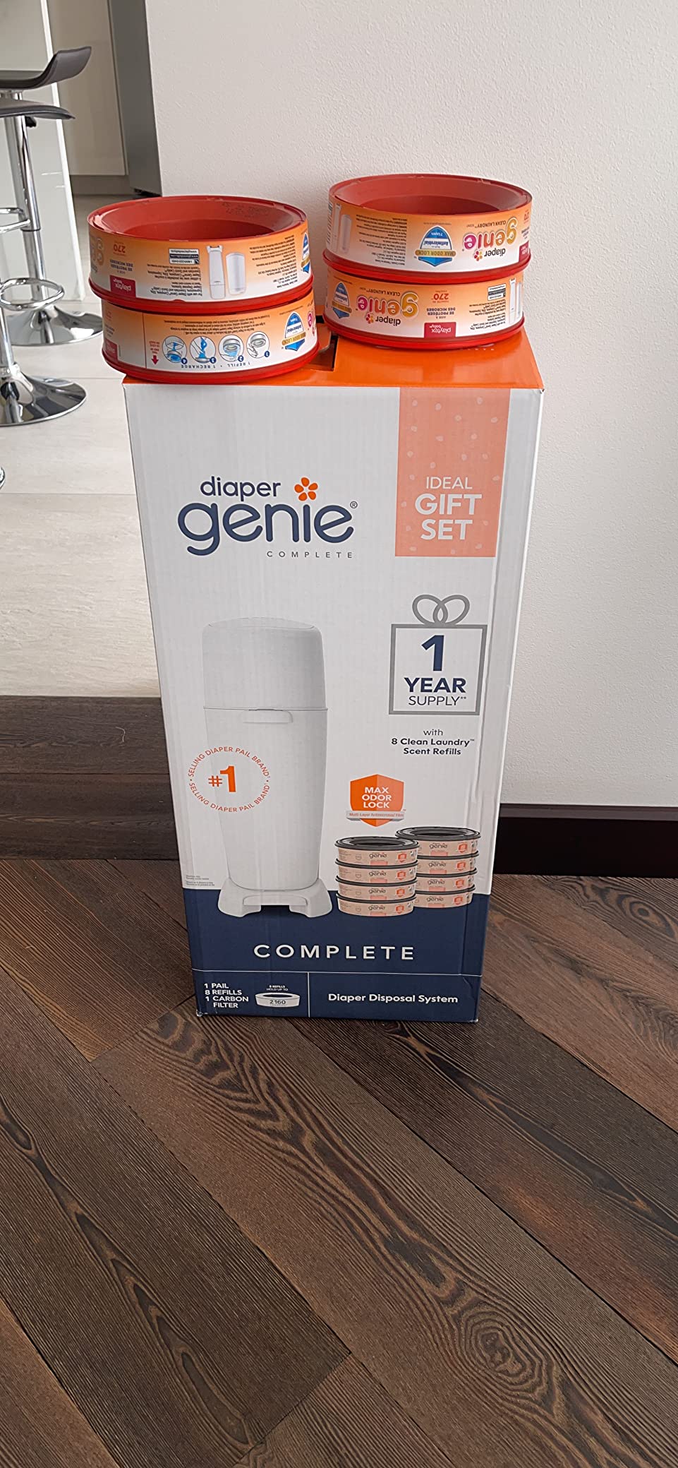 Diaper Genie Registry Gift Set | Includes Diaper Genie Complete Diaper Pail, 8 Refill Bags, 1 Carbon Filter customer photo 2