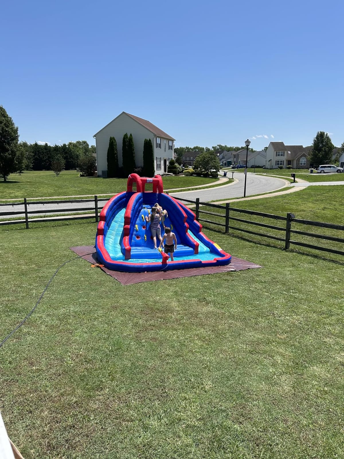 Sunny & Fun Ultra Climber Inflatable Water Slide Park - Heavy-Duty for Outdoor Fun - Climbing Wall, Two Slides & Splash Pool - Easy to Set Up & Inflate with Included Air Pump & Carrying Case customer photo 1