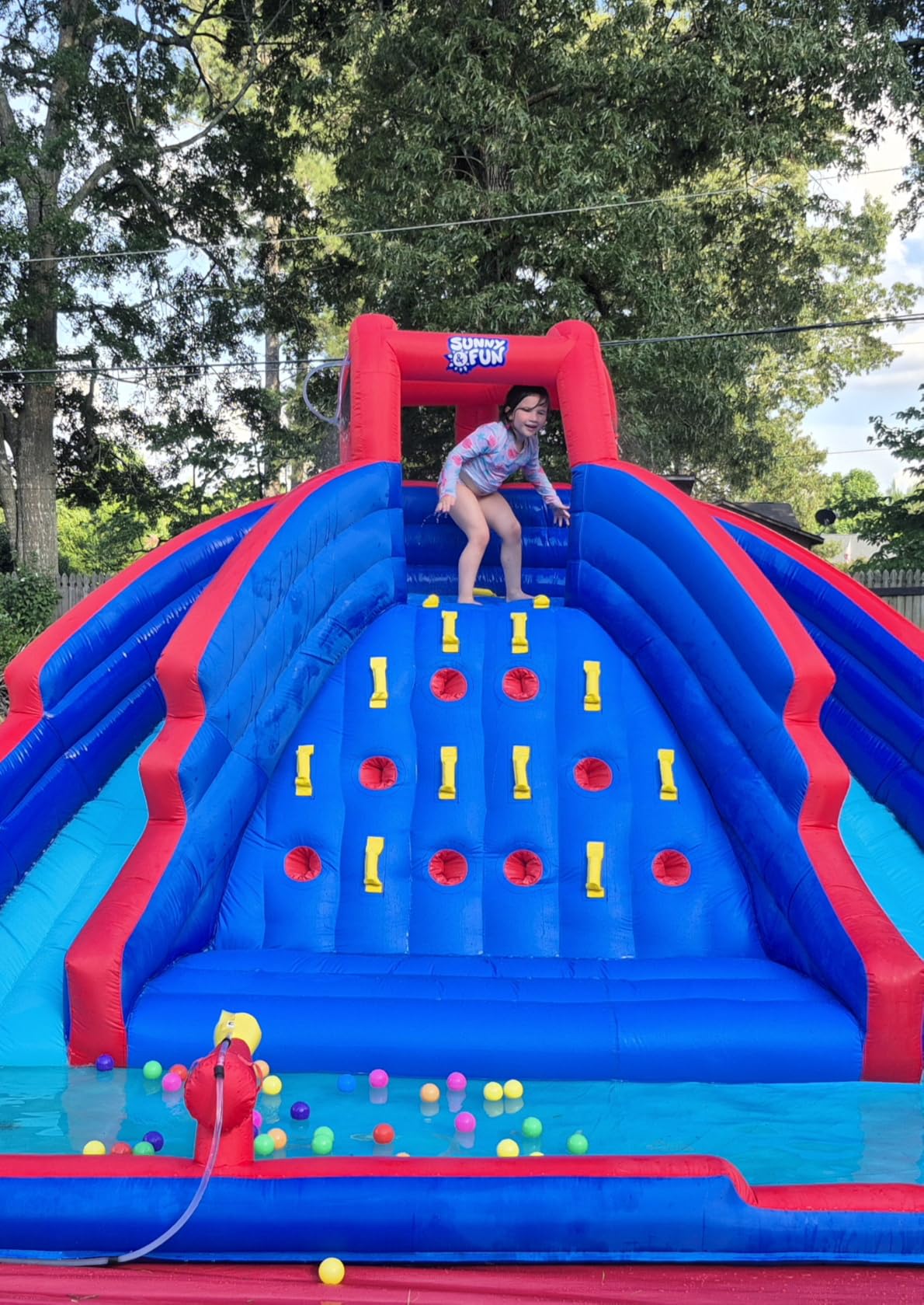 Sunny & Fun Ultra Climber Inflatable Water Slide Park - Heavy-Duty for Outdoor Fun - Climbing Wall, Two Slides & Splash Pool - Easy to Set Up & Inflate with Included Air Pump & Carrying Case customer photo 2