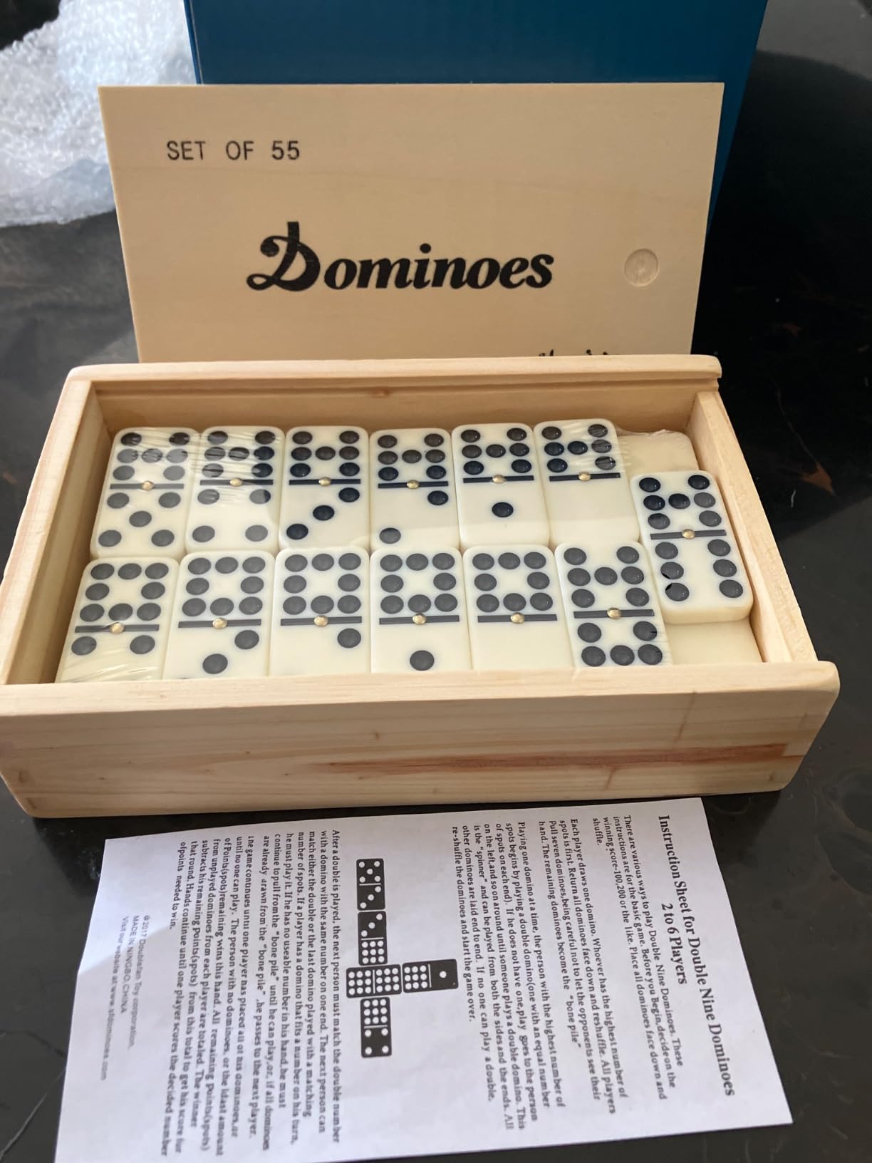 Smilejoy Dominoes Set for Adults, Domino Set for Classic Board Games, Double 6 Domino Game Set 28 Pieces with Natural Wood Case (2 Players) customer photo 1