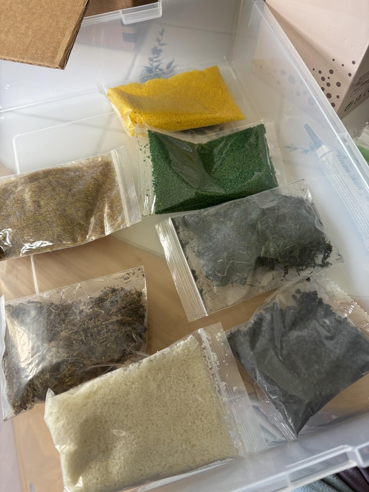 NWFashion 9 Bags Total 300Gram Scenery Basing Material Kit, Stone, Snow, Grass, Moss Stick, River, Desert customer photo 1