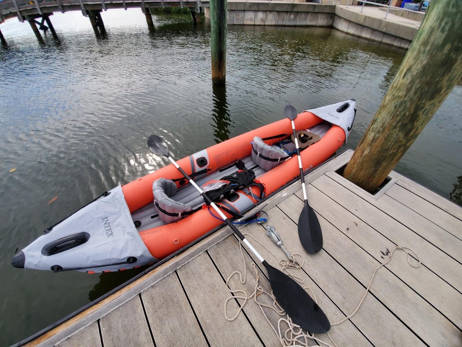 INTEX 68309EP Excursion Pro K2 Inflatable Kayak Set: Includes Deluxe 86in Kayak Paddles and High-Output Pump - SuperTough PVC - Adjustable Bucket Seat - 2-Person - 400lb Weight Capacity customer photo 2