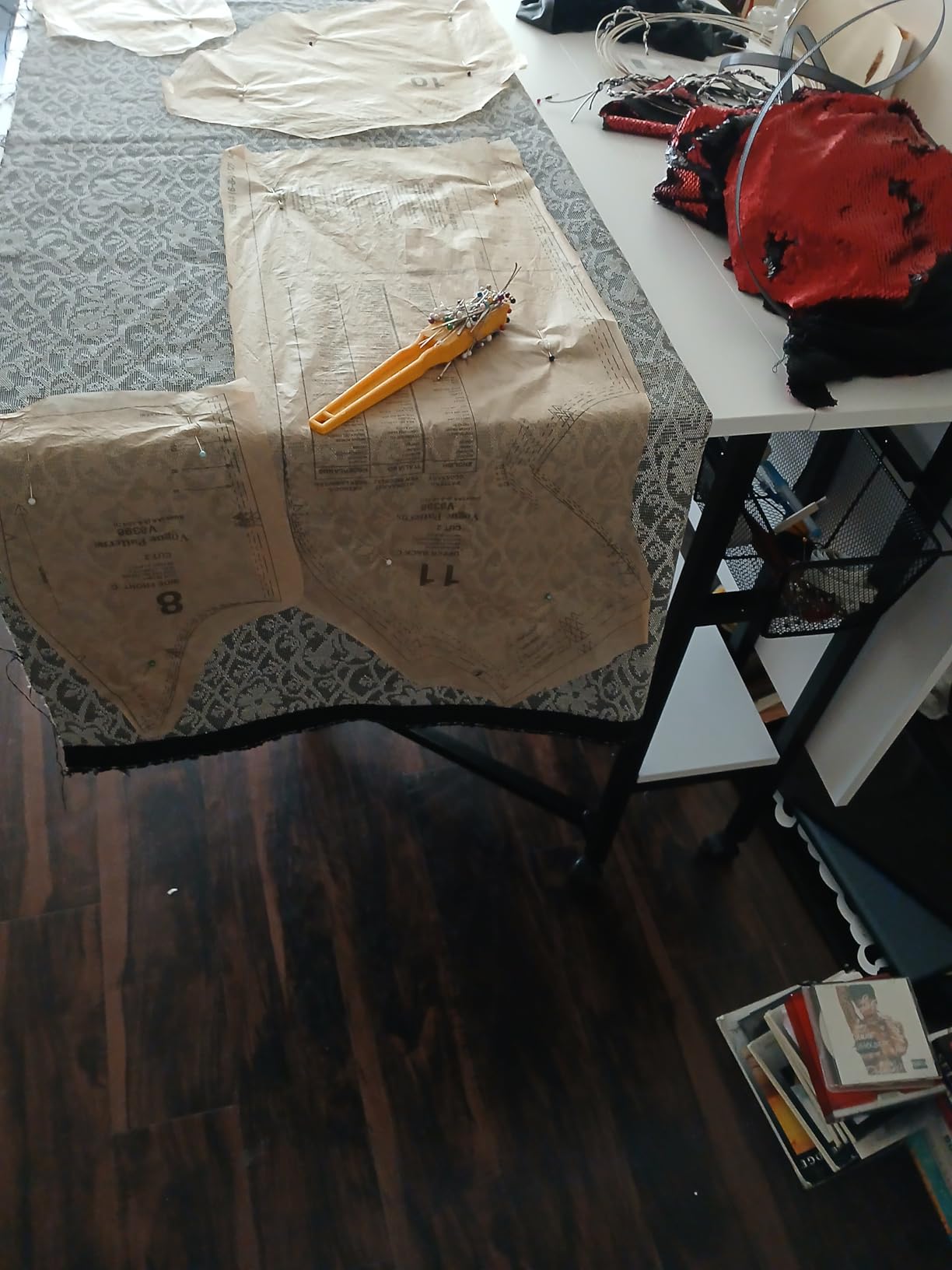 Studio Designs Sew Ready Fabric Cutting Standing Table with Craft Organizers - 58.75