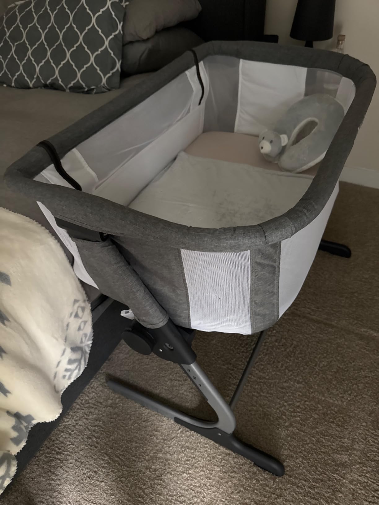 Baby Delight Beside Me Dreamer Bassinet | Bedside Sleeper | 7-Position Height Adjustment | Charcoal Tweed customer photo 2