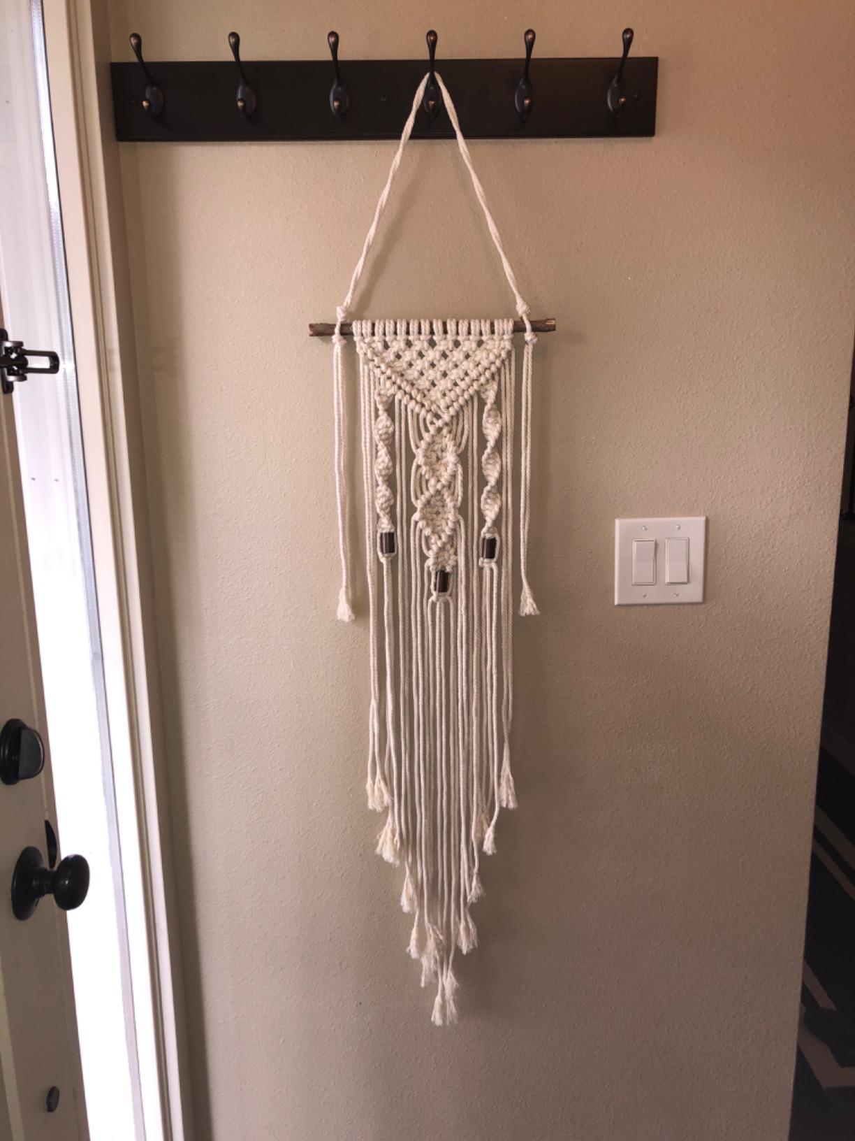 Solid Oak Macrame Wall Hanger Kit - Double Twist, Original version customer photo 1