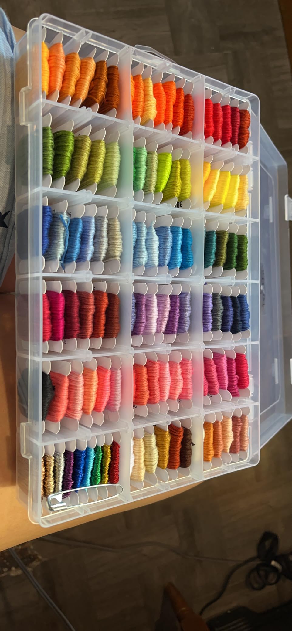 108 Color Embroidery Floss Kit, Cross Stitch Thread Storage Box | 99 cotton and 9 metallic threads, pre-wound on numbered bobbins, six separable strands, tangle-free storage box customer photo 2