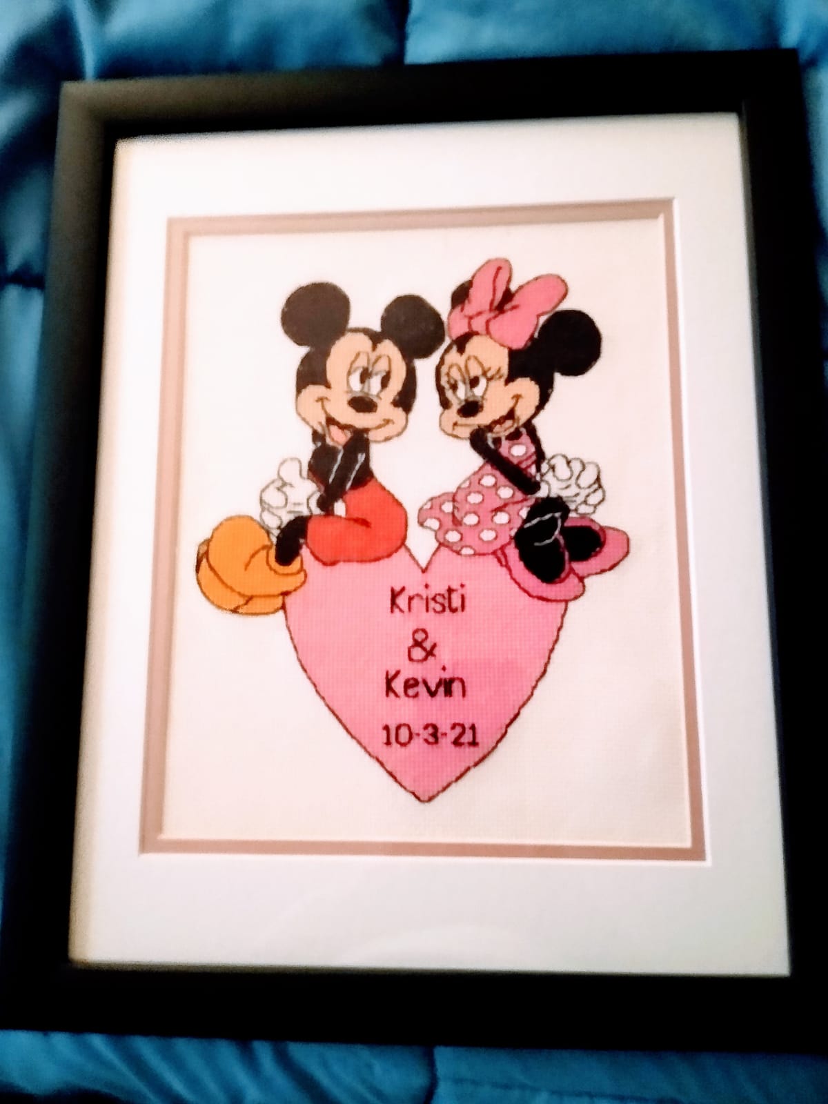 Dimensions 'Mickey Mouse and Minnie Mouse Wedding' Counted Cross Stitch Kit, 14 Count White Aida, 8'' x 10'' customer photo 1