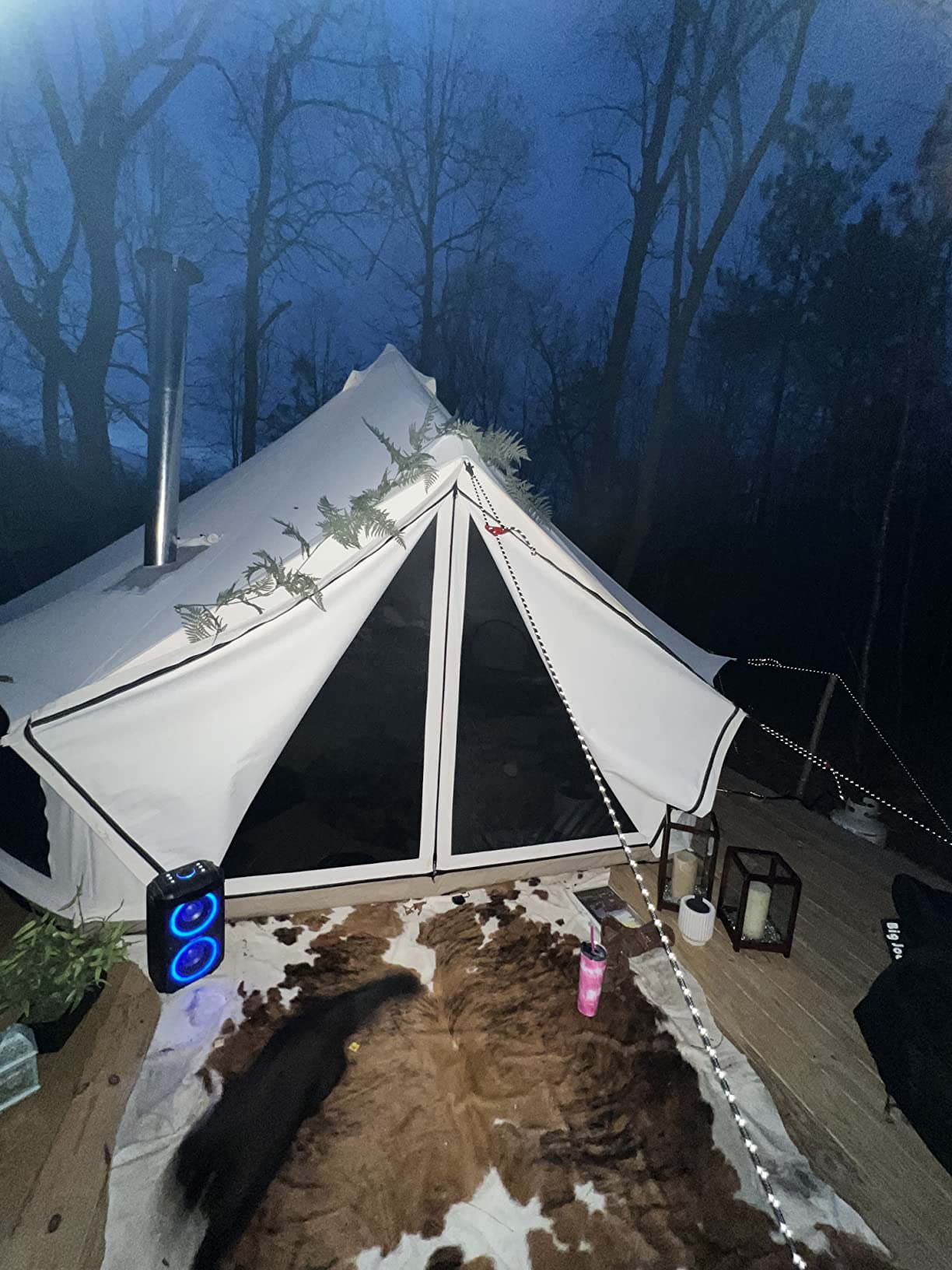 WHITEDUCK Avalon Canvas Bell Tent Fire Water Repellent - Luxury All Season Tent for Camping & Glamping Made from Premium & Breathable 100% Cotton Canvas w/Stove Jack, Mesh customer photo 1