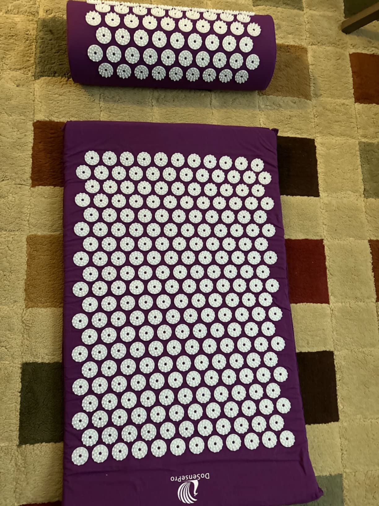 Acupressure Mat & Pillow Set, 4-in-1, 29 inch, Hot/Cold Pack, Purple customer photo 2