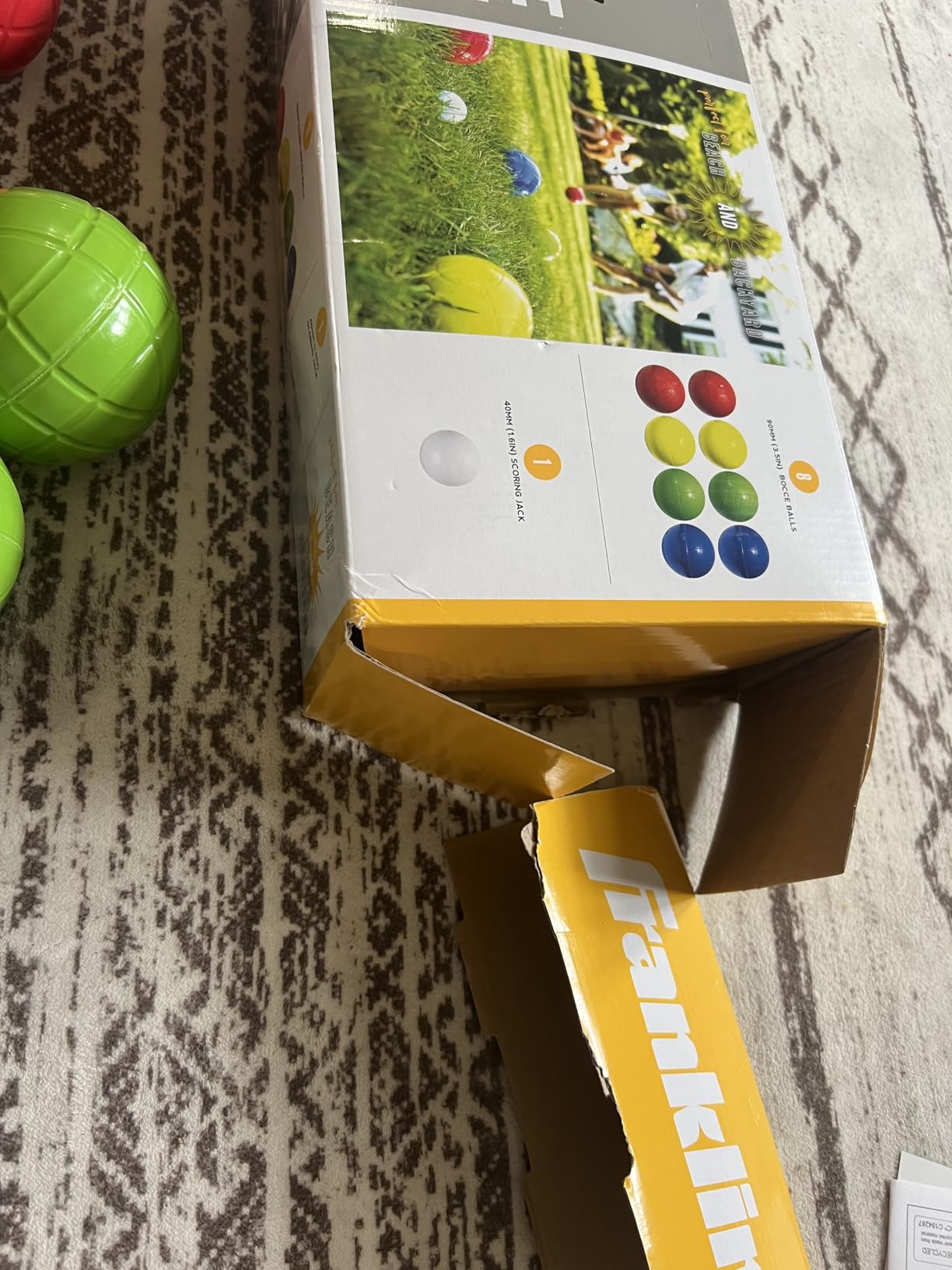 Franklin Sports Bocce Ball Set - 8 All Weather Bocce Balls and 1 Pallino - Beach, Backyard Lawn or Outdoor Party Game - Professional, American, and Starter Set Options customer photo 1