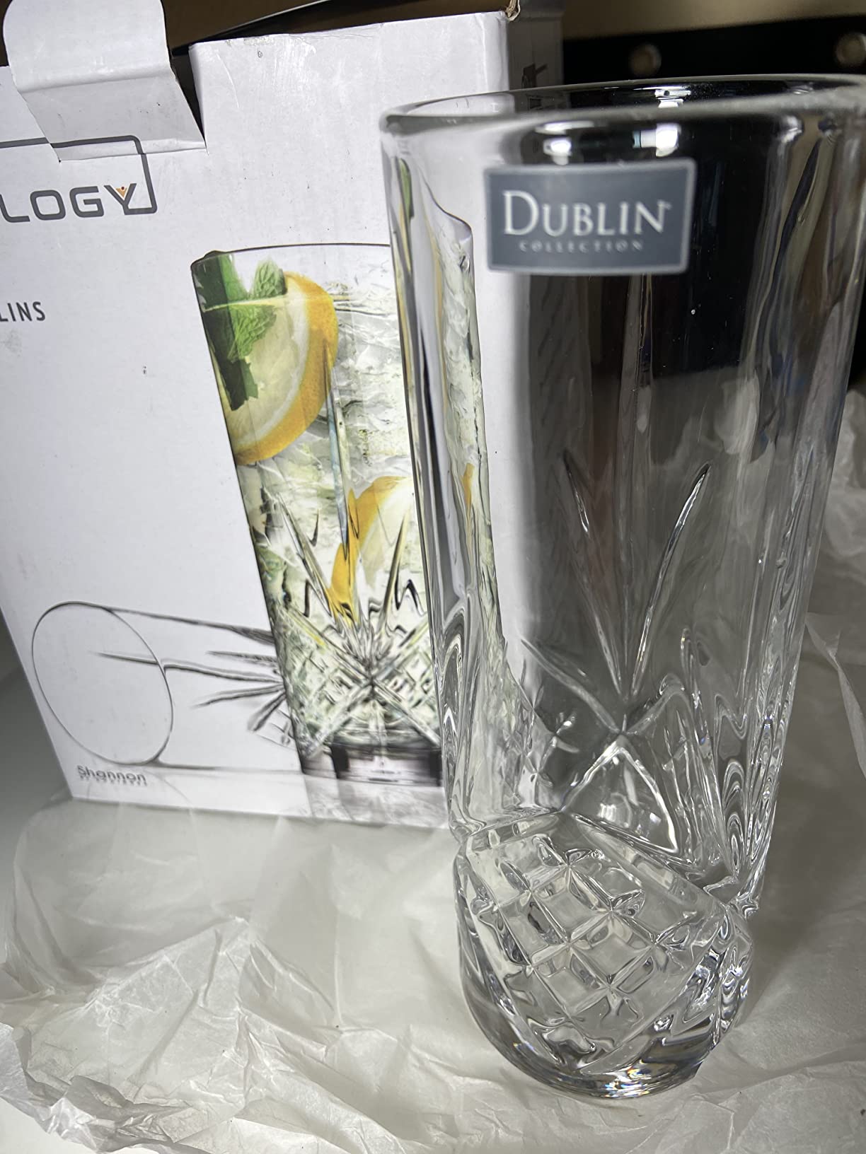 Godinger Tall Beverage Glasses Collins All Purpose Drinking Glasses- Dublin Collection, SET OF 4 customer photo 1
