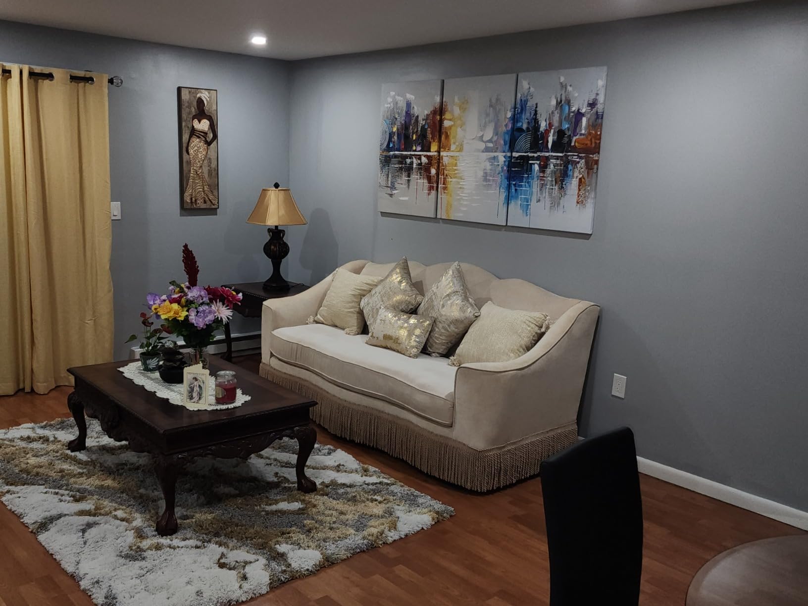 Large Hand Painted Abstract Reflection Cityscape Canvas Wall Art Modern Oil Painting Contemporary Decor Artwork (60 x 30 inch) customer photo 2