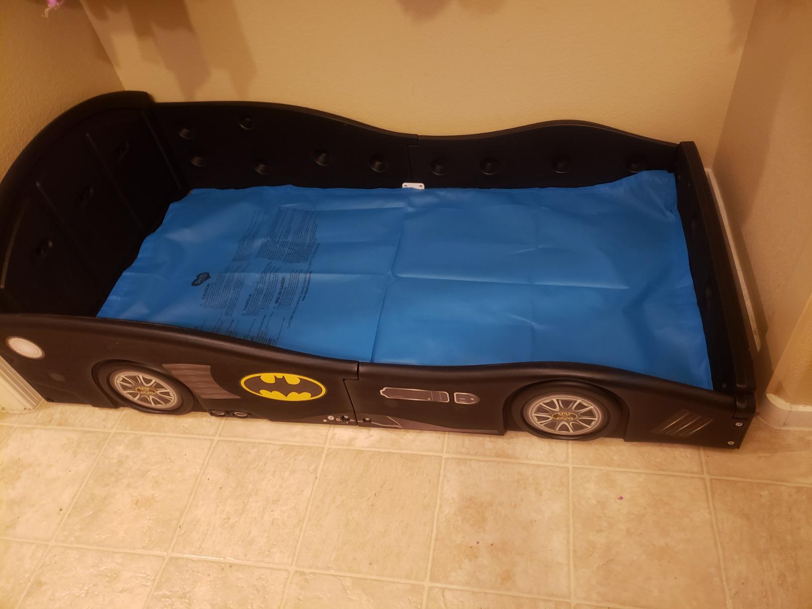 Delta Children - Batman Batmobile Deluxe Car Plastic Sleep and Play Toddler Bed with Attached Guardrails customer photo 2