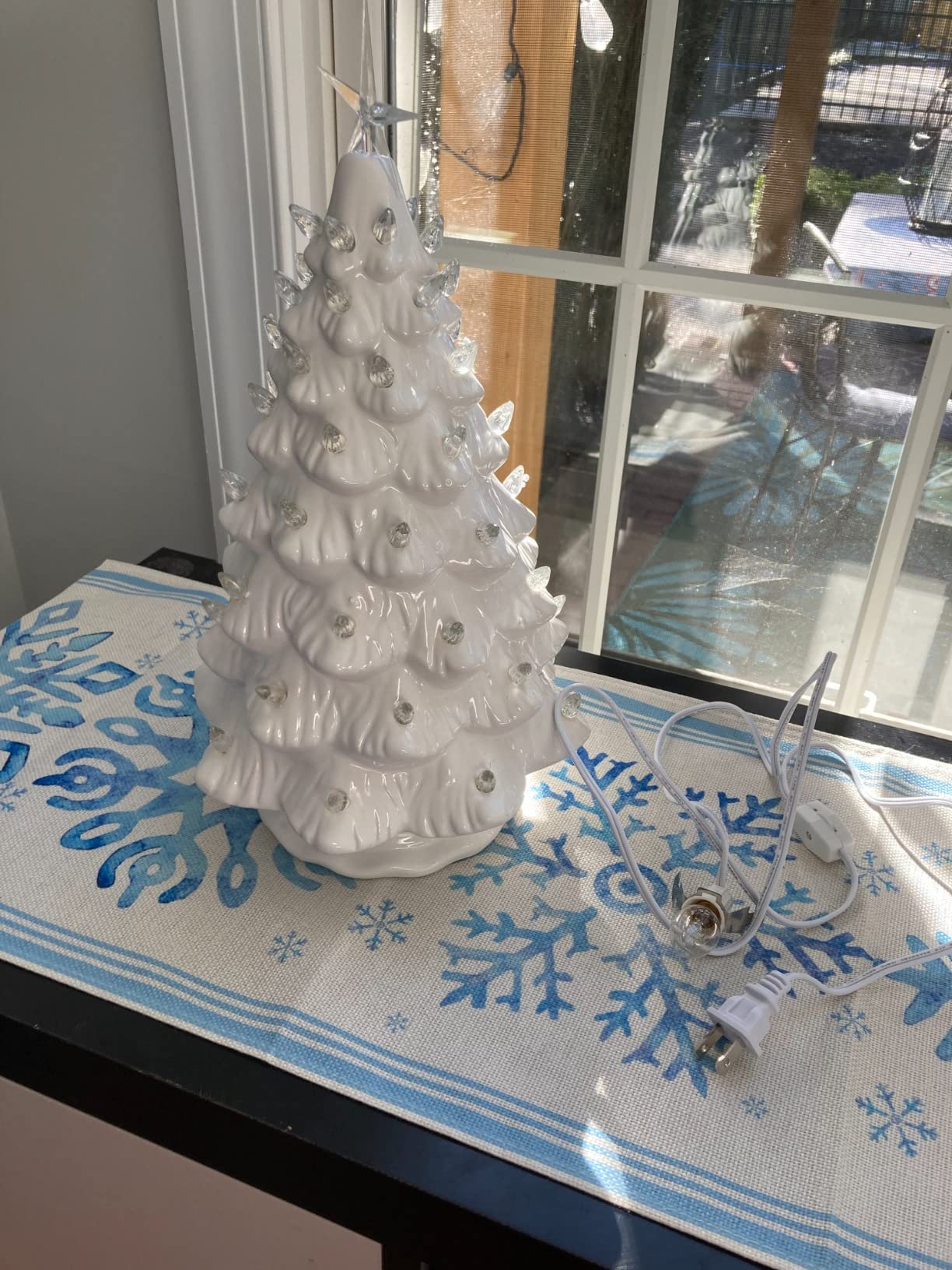 Ceramic Christmas Tree - Tabletop Tree with Lights - (15.5