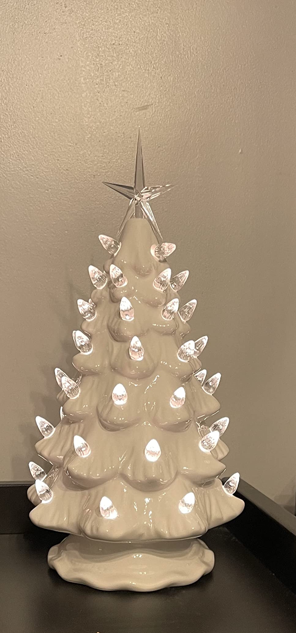 Ceramic Christmas Tree - Tabletop Tree with Lights - (15.5