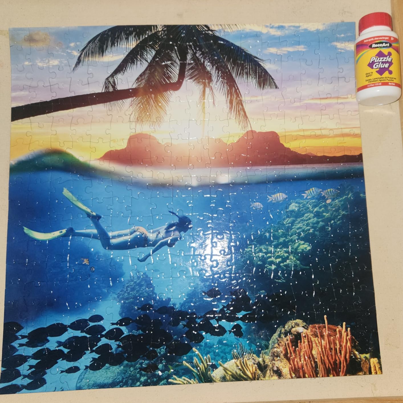 RoseArt Jigsaw Puzzle Glue with Applicator - Saves, Laminates and Preserves Finished Jigsaw Puzzles - Easy to Apply, Dries Quick, Clear & Bright customer photo 1