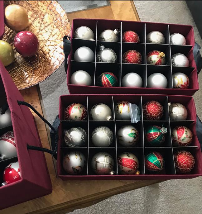 Christmas Ornament Storage Box, Holds 36-4 Inch Ornaments | Adjustable Acid-Free Dividers, 3 Removable Trays with Handles, Assembled Dimensions: 17 x 13 x 13 Inch customer photo 1