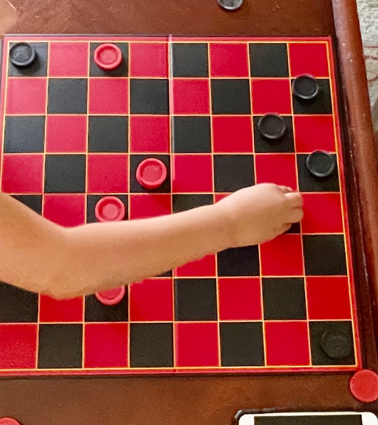 HI-Q Checkers & Tic-Tac-Toe Board Game Set - Classic Strategy for Kids & Family - Features Interlocking Stacking Pieces & Folding Board - Ages 6+ customer photo 2