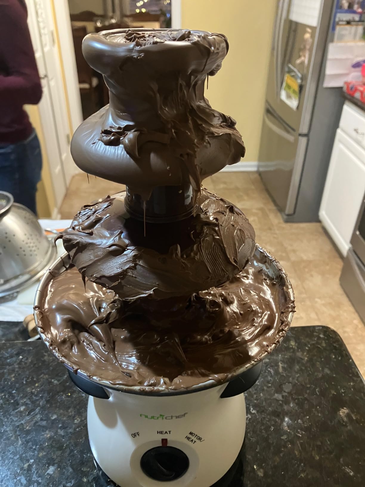 NutriChef 3 Tier Chocolate Fondue Fountain - Electric Stainless Chocolate Dipping Warmer Machine - Warm & Melt Chocolate, Butter & Cheese - Great for Parties, Events & Weddings - Pot Capacity 16 OZ customer photo 1