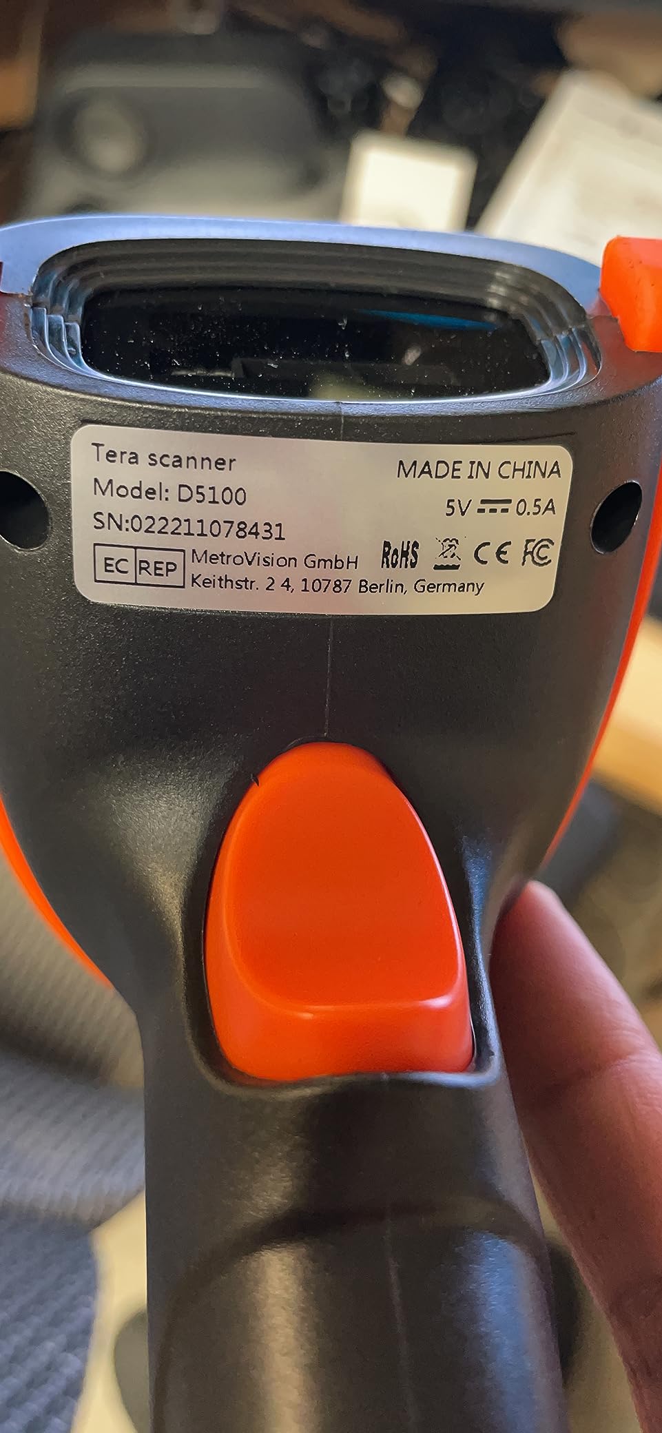 Tera Barcode Scanner with Battery Indicator: 2D Wireless, D5100 Orange | USB Wired, 2.4G Wireless, 2200mAh Battery, 1D 2D QR Scanning, IP54 Protection, Retail Checkout Warehouse School PC Phone customer photo 1