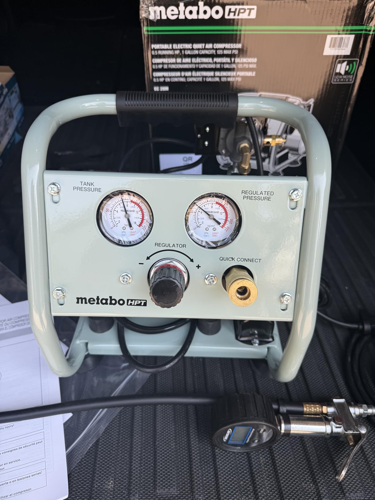 Metabo HPT Quiet Air Compressor, Portable 1 Gallon Oil-Free, EC28M | Ultra-Quiet 59 dB Operation, Universal Quick Coupler for Fast Tool Changes, Compact and Lightweight Design customer photo 2