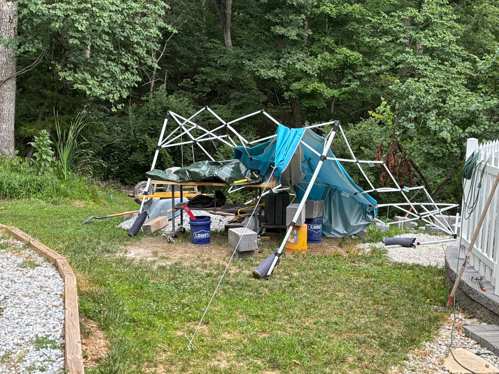 EAGLE PEAK Pop Up Canopy Tent with Wheeled Carry Bag, 8 Stakes, 4 Ropes, 4 Weight Bags, Easy Set Up Tent Canopy, 10x10 ft, 100sqft of Shade, White customer photo 2