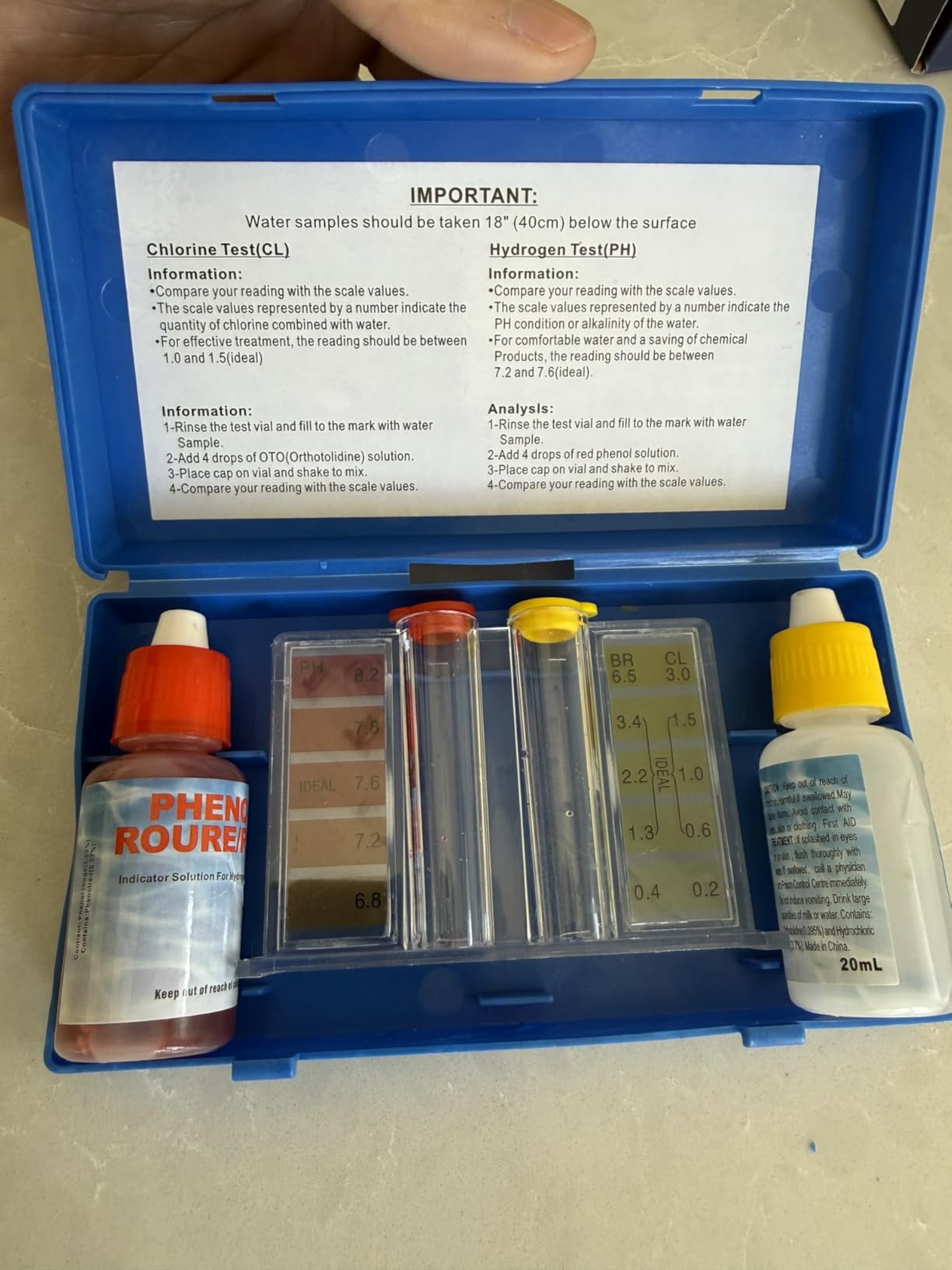 Swimming Pool Spa Water Chemical Test Kit for Chlorine and Ph Test (2 Way Test Kit) customer photo 1