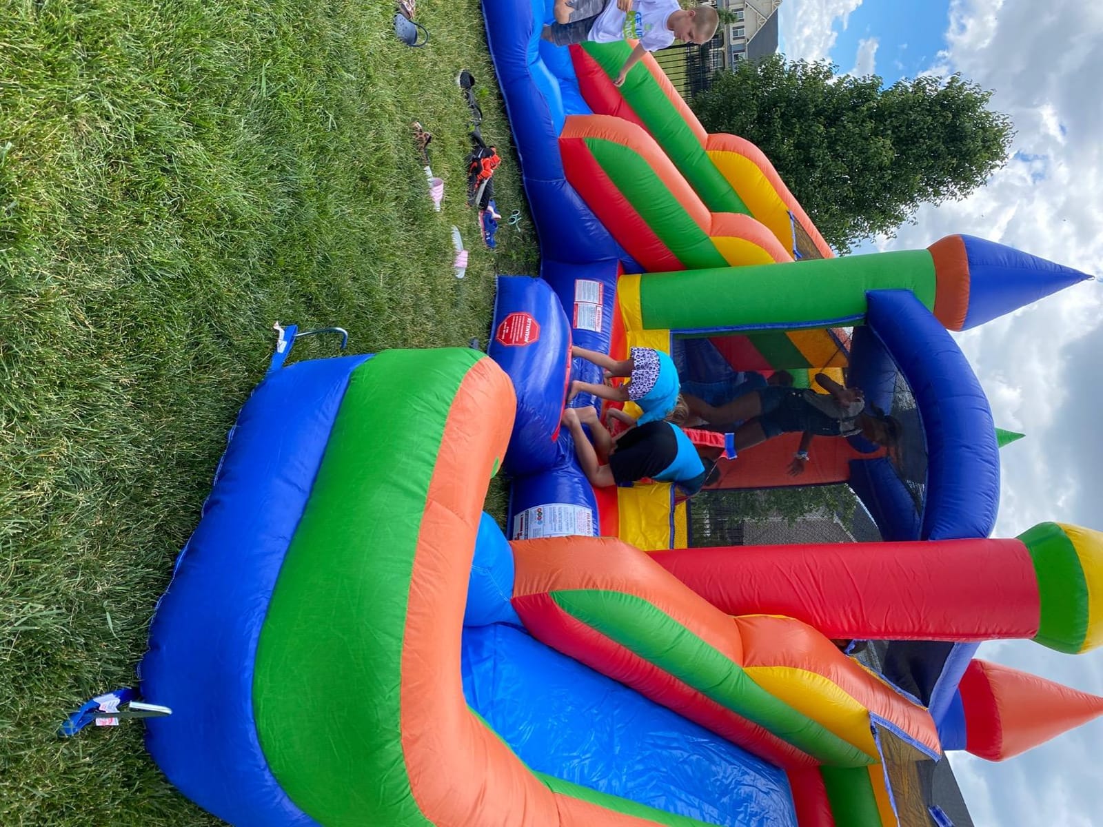 Crossover Tropical Double Water Slide Bounce House Combo, 16.5 x 15 x 11 Foot, PVC Vinyl Inflatable Bouncy House for Kids, Wet or Dry Slides, with Stakes, Storage Bag and 1 HP Blower customer photo 1