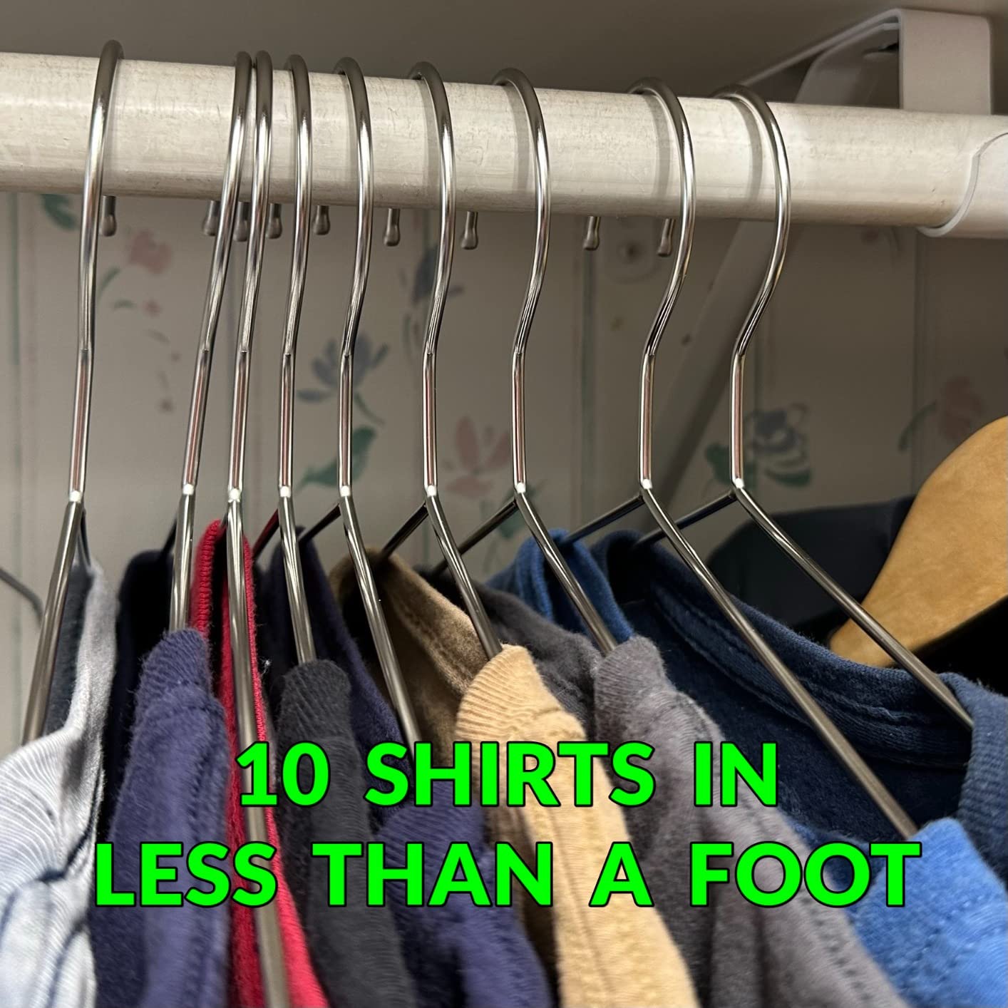 Fayleeko Wire Coat Hangers 40 Pack Strong Heavy Duty Stainless Steel Metal Ultra Thin Space Saving Clothes Hangers 16.5 Inch customer photo 1