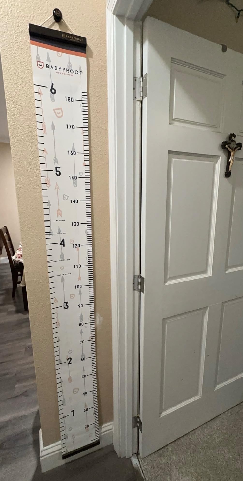 Growth Chart for Kids by Baby Proof - Measuring Height Chart and Kids Decor! Meaningful Memories Through Kid Size Chart Measurement. Pastel Arrows Growth Chart Ruler for Wall with Wooden Keepsake Box customer photo 2