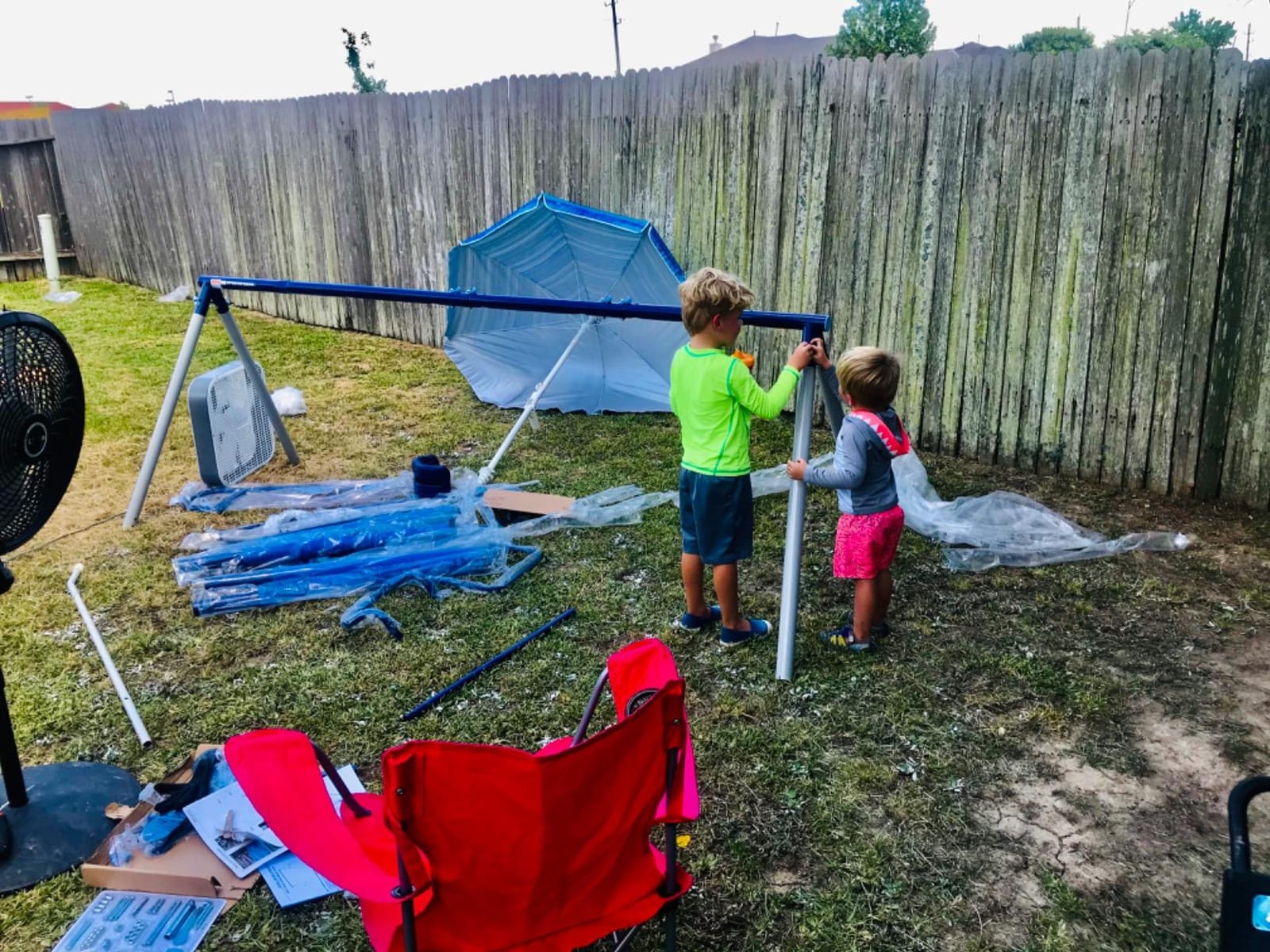 Sportspower Arcadia Metal Swing Set for Kids - Trapeze, 2-Person Glider, 5ft Slide, Anchor Kit, 6.1ft Durable Steel Frame - Outdoor Backyard Playset with 600 lbs Capacity customer photo 2