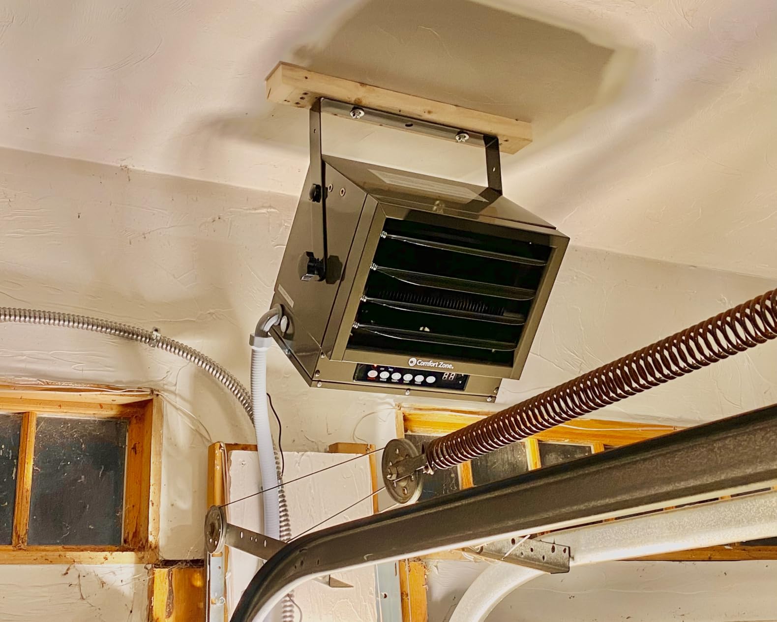 Comfort Zone Hard-Wired Ceiling Mount Garage Space Heater with Remote, 7,500 Watt, 240 Volt, Fan-Forced, Overheat Protection, Digital Thermostat, 12-Hour Timer, Ideal for Garage & Workshop, CZ230ER customer photo 1