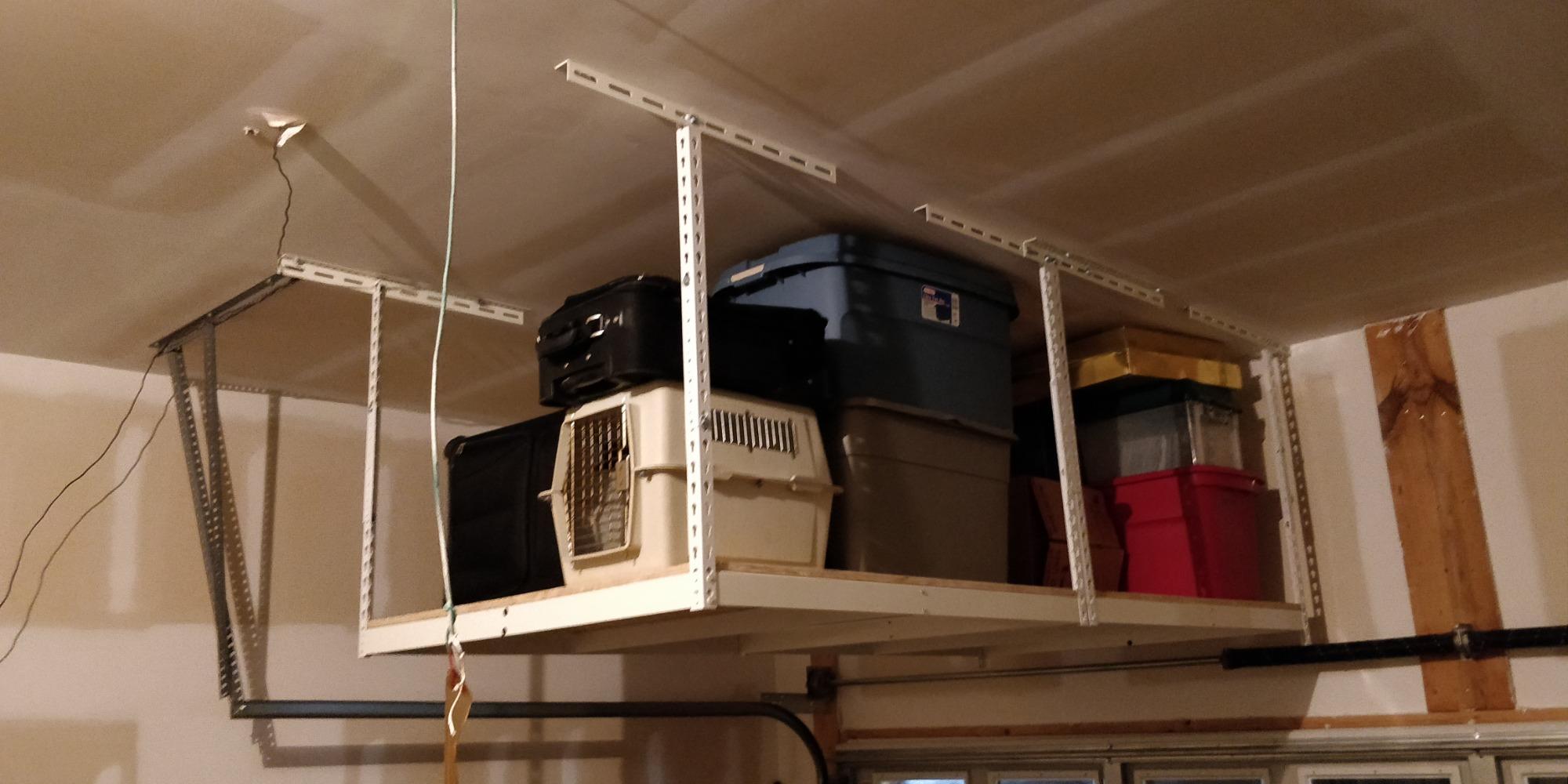MonsterRax 4x8 Overhead Storage Rack Frame Kit, Hammertone, 18