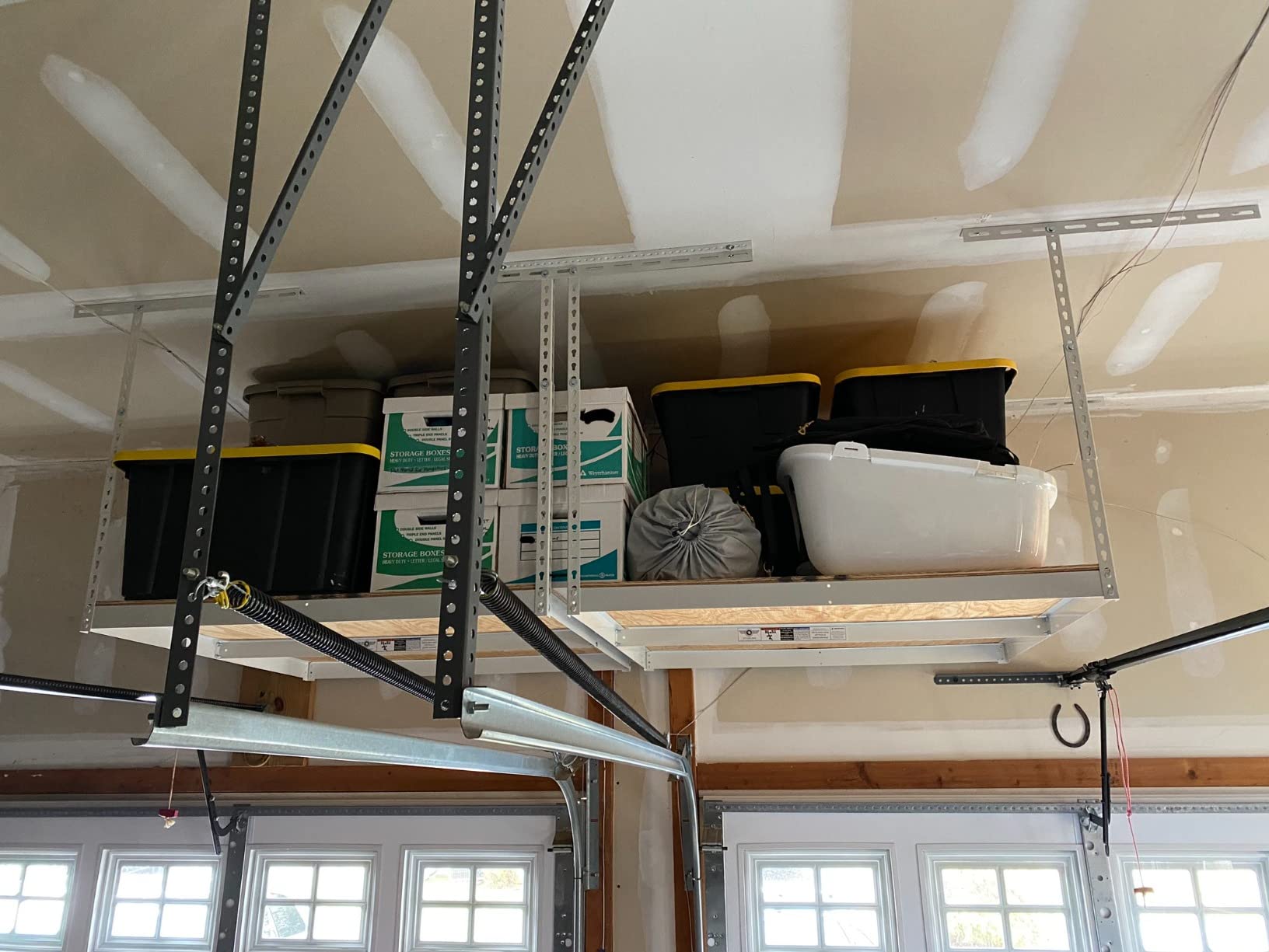 MonsterRax 4x8 Overhead Storage Rack Frame Kit, Hammertone, 18