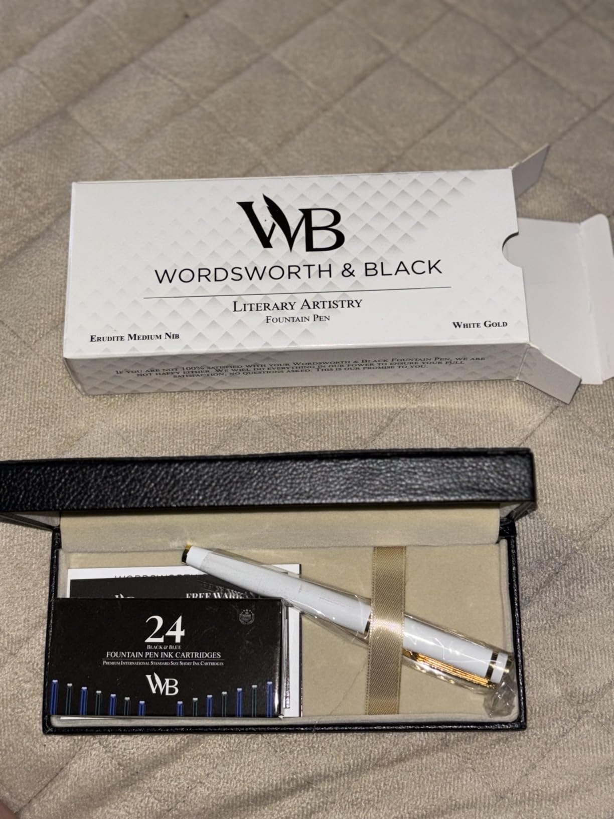 Wordsworth & Black Fountain Pen Set for Writing, Medium Nib, Turquoise | Gift for Men & Women, Brass Body, 18K German Iridium, Calligraphy, Converter + 24 Ink Cartridges, Refillable, Leak-Free customer photo 2