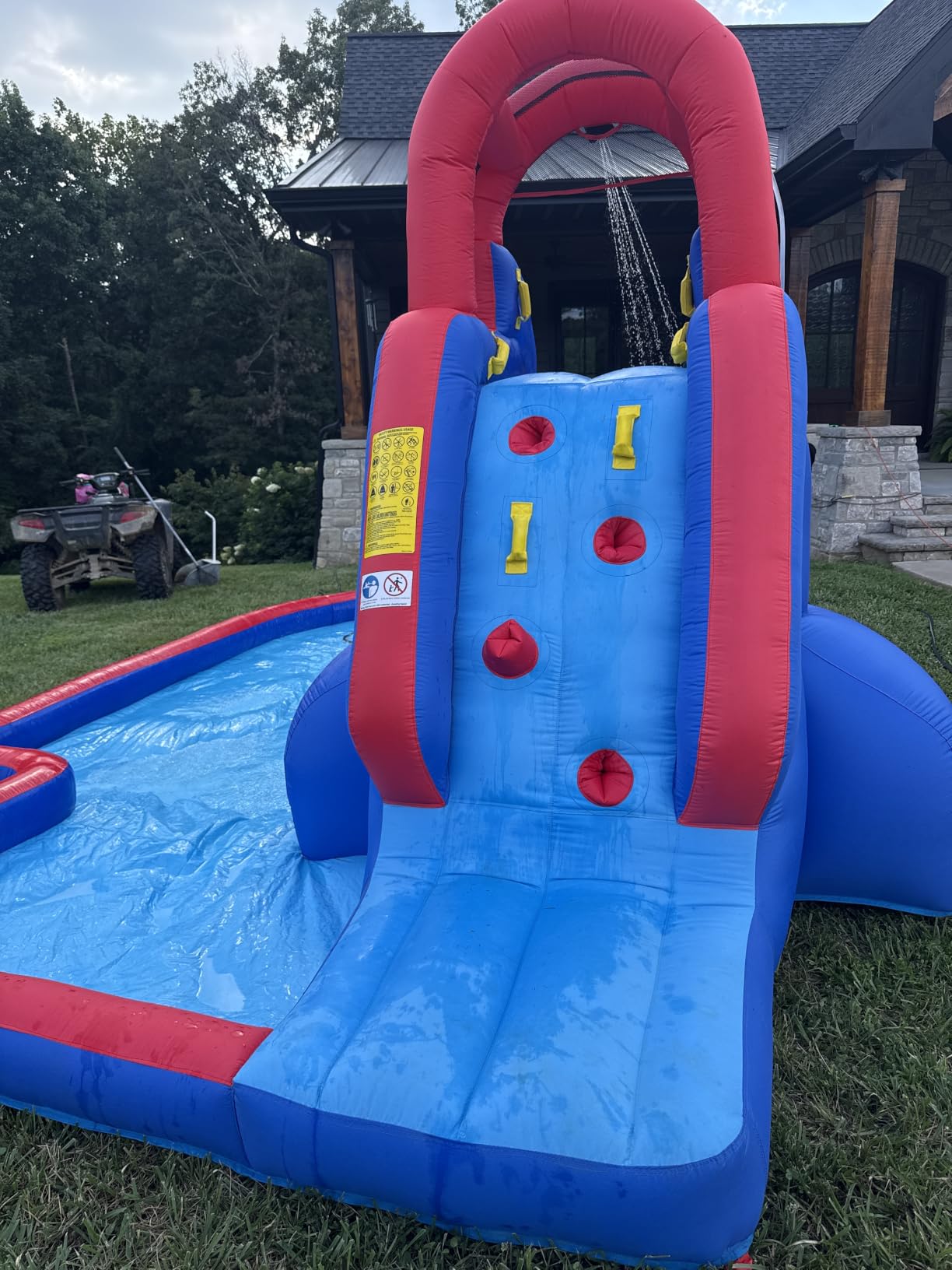 Sunny & Fun Deluxe Inflatable Water Slide Park with Climbing wall & Tunnel customer photo 2
