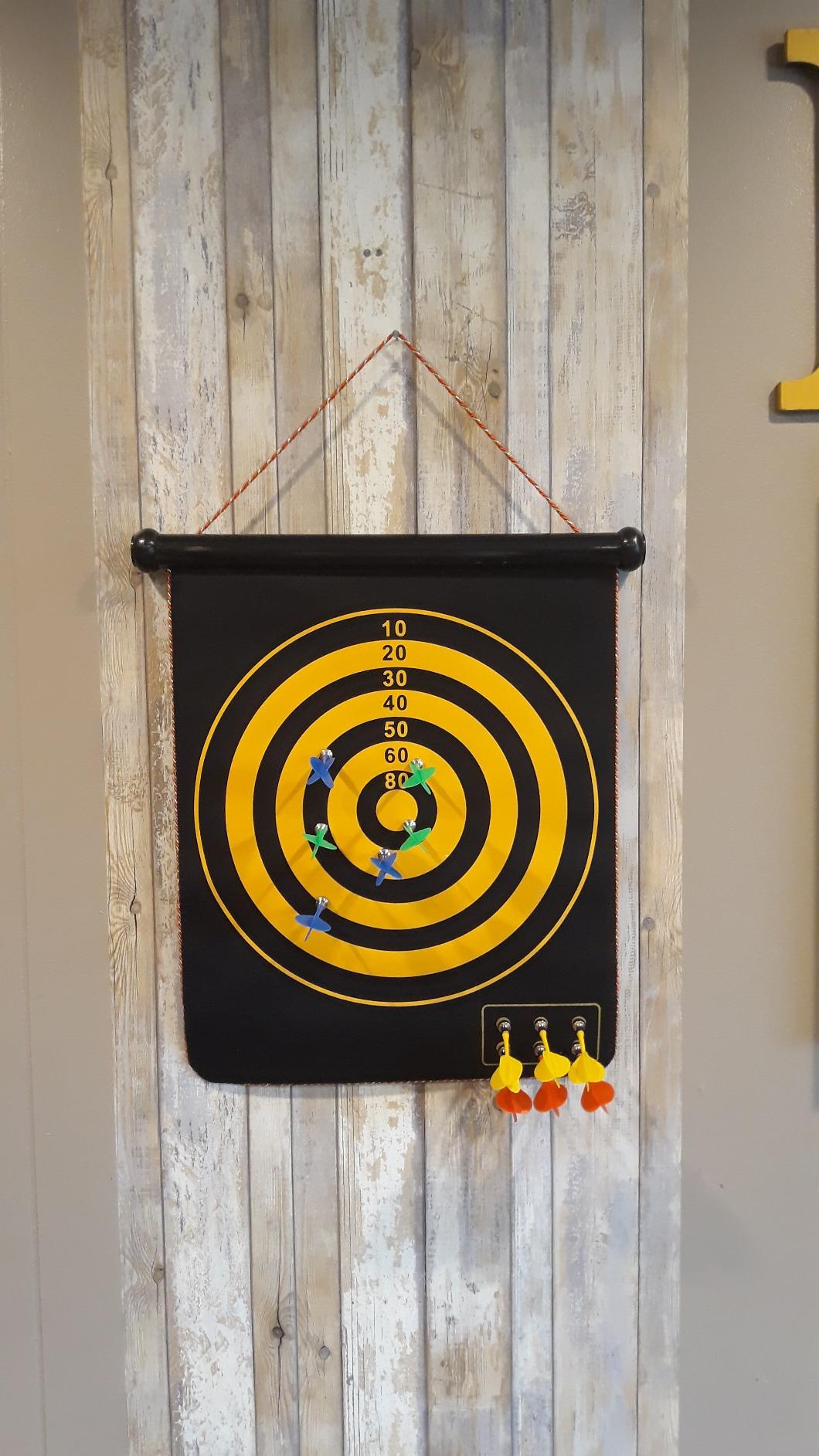 Magnetic Dart Board, Indoor Outdoor Dart Games for Kids with 12pcs Magnetic Darts, Safety Toy Games, Rollup Double Sided Board Game Set for Gifts customer photo 1