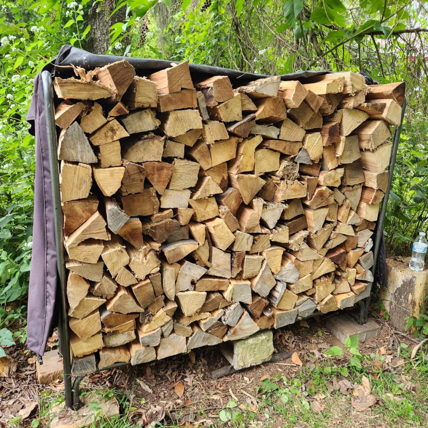 VIVOHOME 4 ft Heavy Duty Firewood Rack Outdoor with Cover, Black customer photo 1