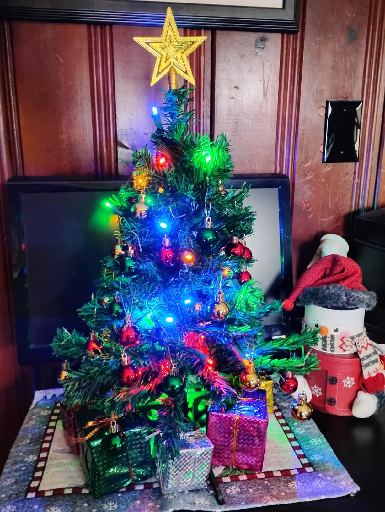 Prextex 23-Inch Mini Christmas Tree with Lights- Small Holiday Tree with Ornaments, Star Topper, and Gift Boxes- Easy Setup Table Decorations for Home, Office, and Indoor Festive Displays customer photo 1