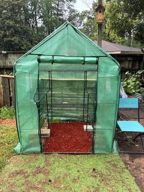 Ohuhu Greenhouse for Outdoors with Screen Windows, 57 x 57 x 76'' Walk in Plant Greenhouses Heavy Duty with Durable PE Cover, 3 Tiers 12 Shelves Stands Plastic Portable Green House with Shelf Clips customer photo 2